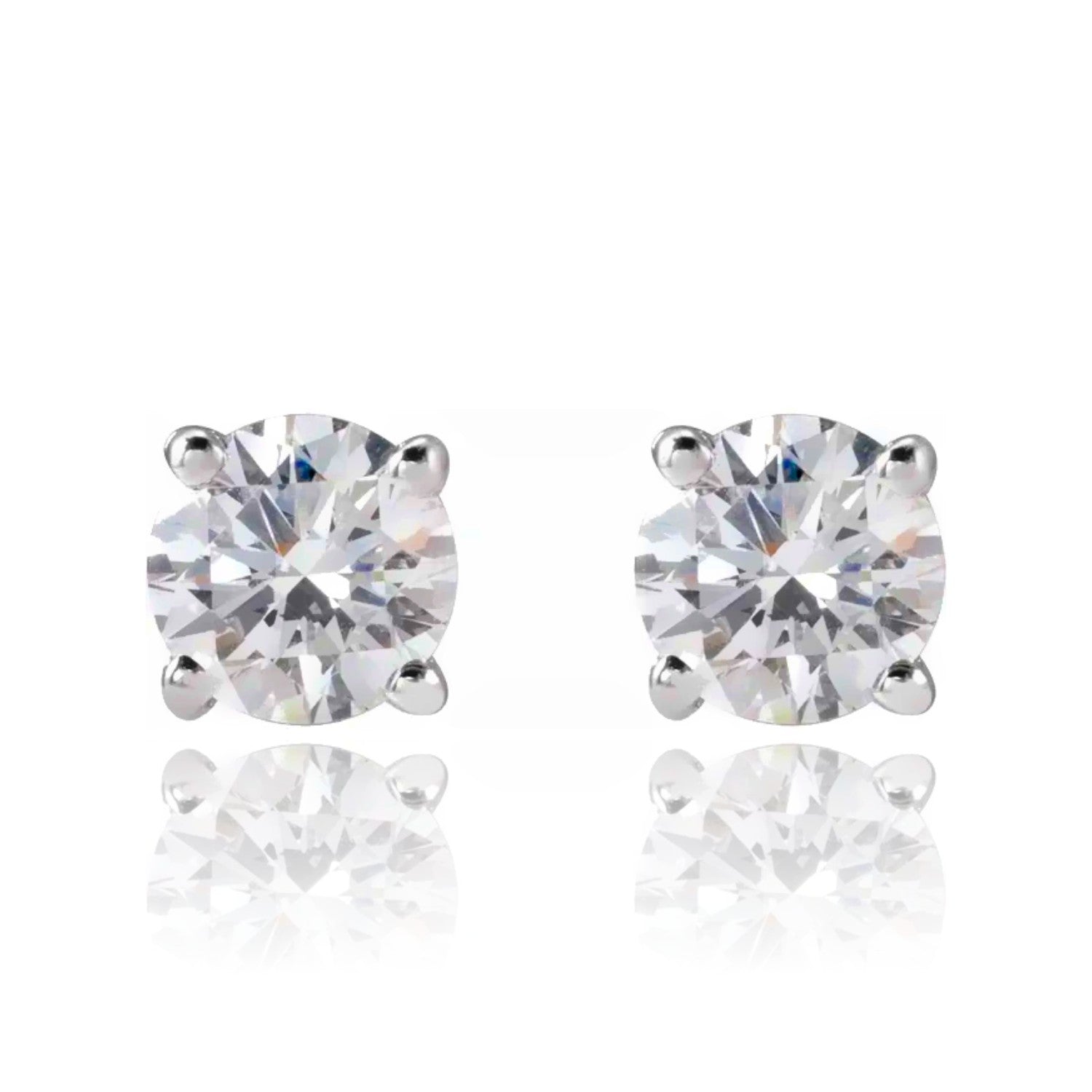 14k White Gold Lab Diamond Stud Earrings