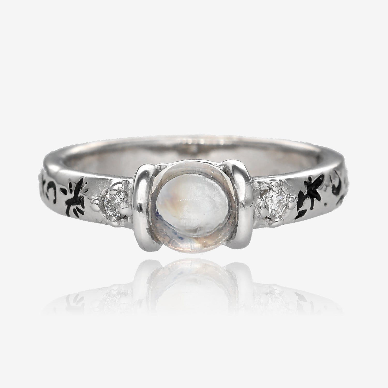 Solar System Blue Moonstone Diamond Band