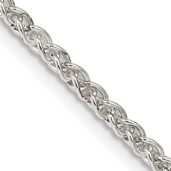 18" Sterling Silver 2.5mm Round Spiga Chain