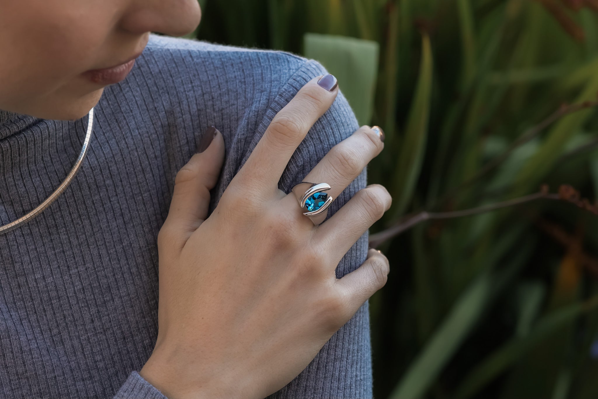 3.4ct Pear Shp London Blue Topaz Silver Ring, Quotations