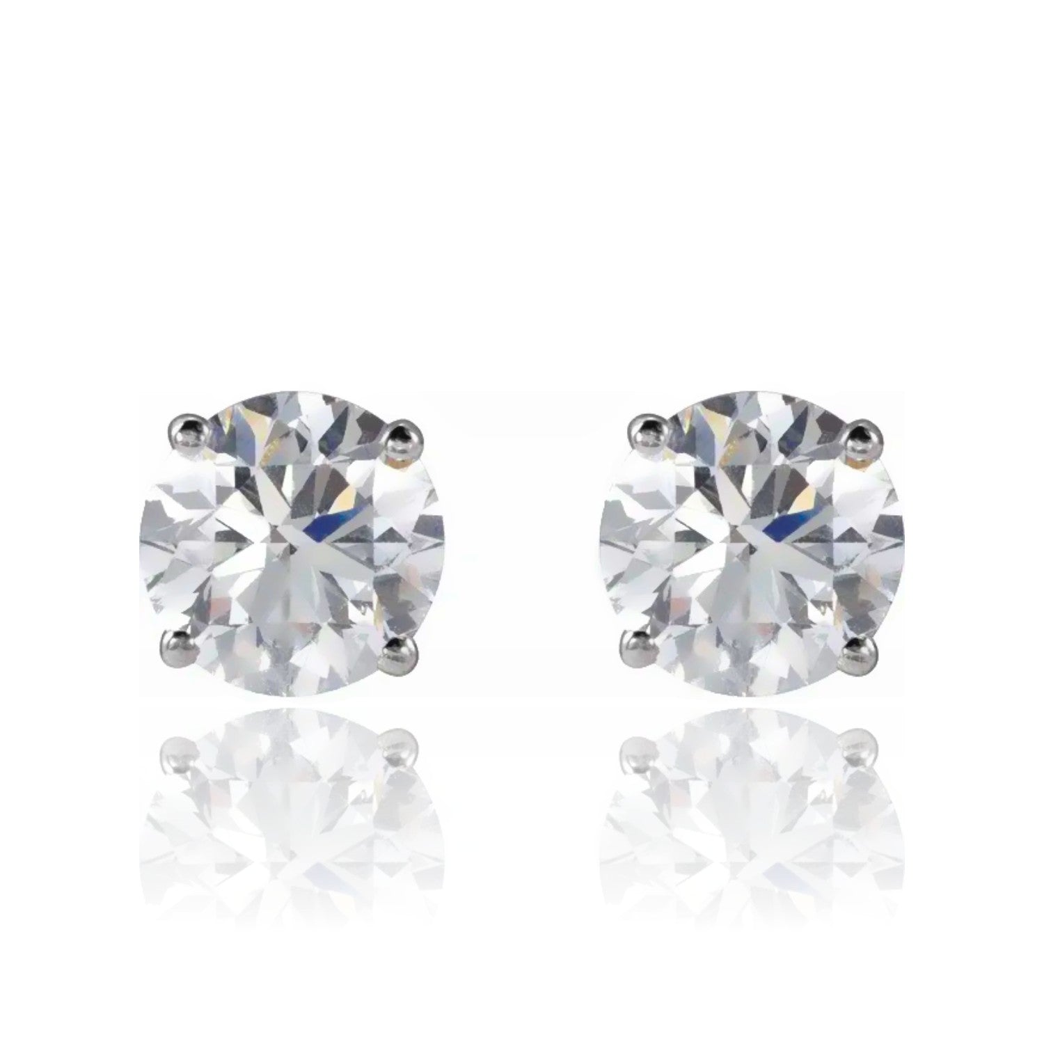 14k White Gold Lab Diamond Stud Earrings