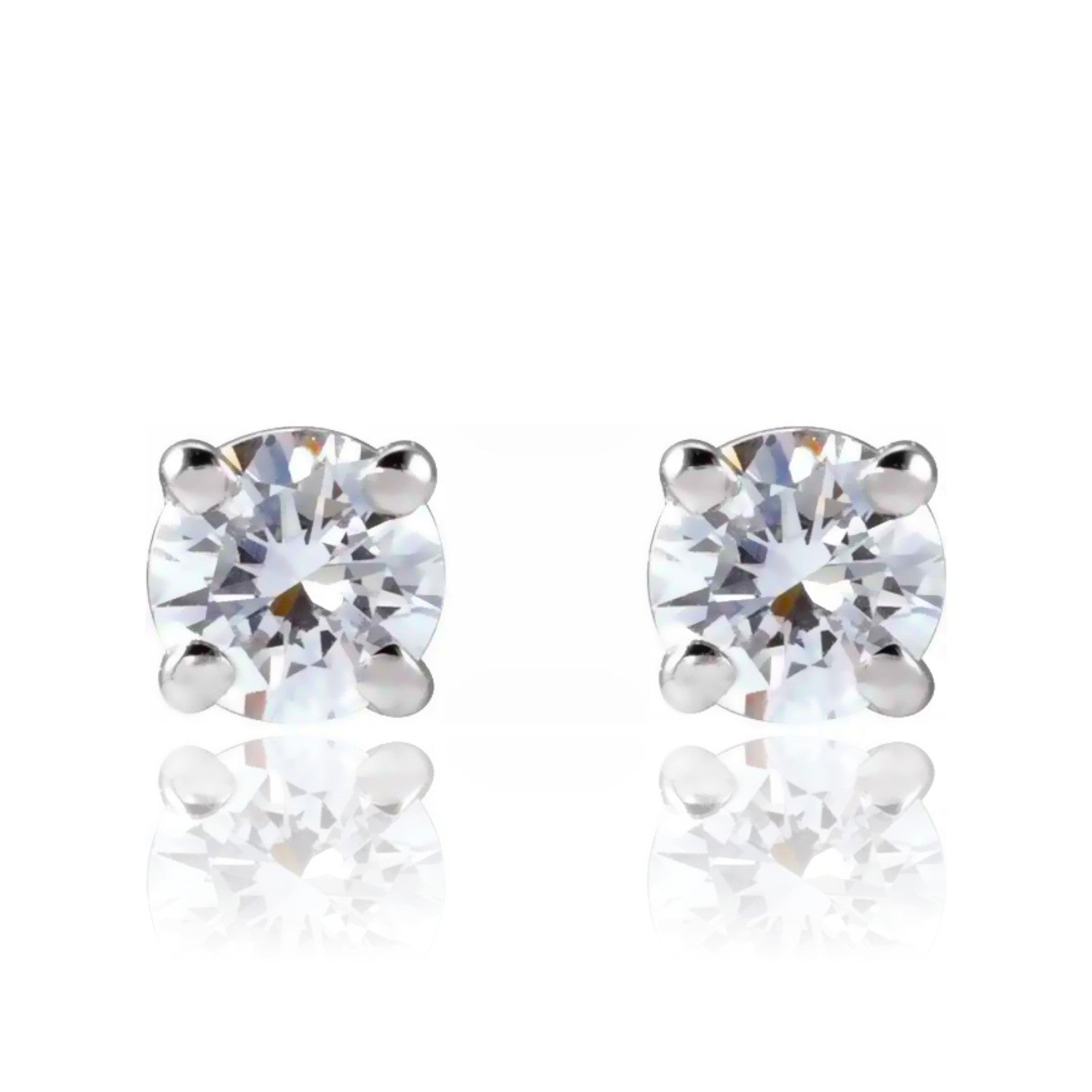 14k White Gold Lab Diamond Stud Earrings