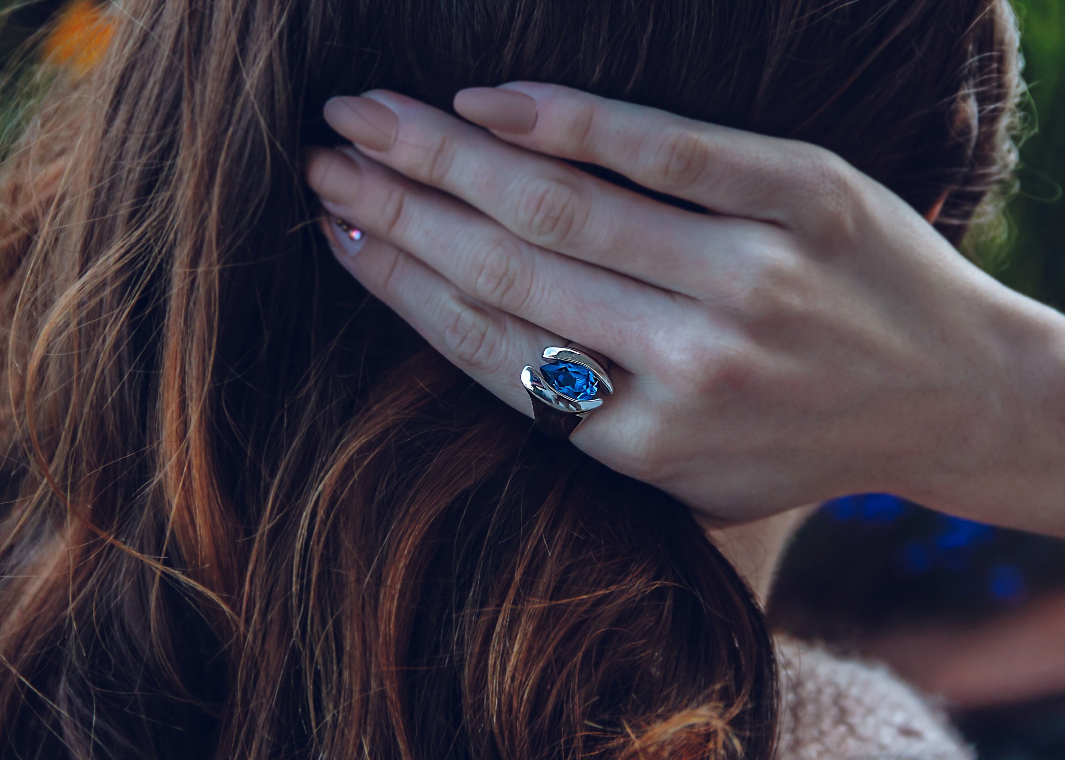 3.4ct Pear Shp London Blue Topaz Silver Ring, Quotations