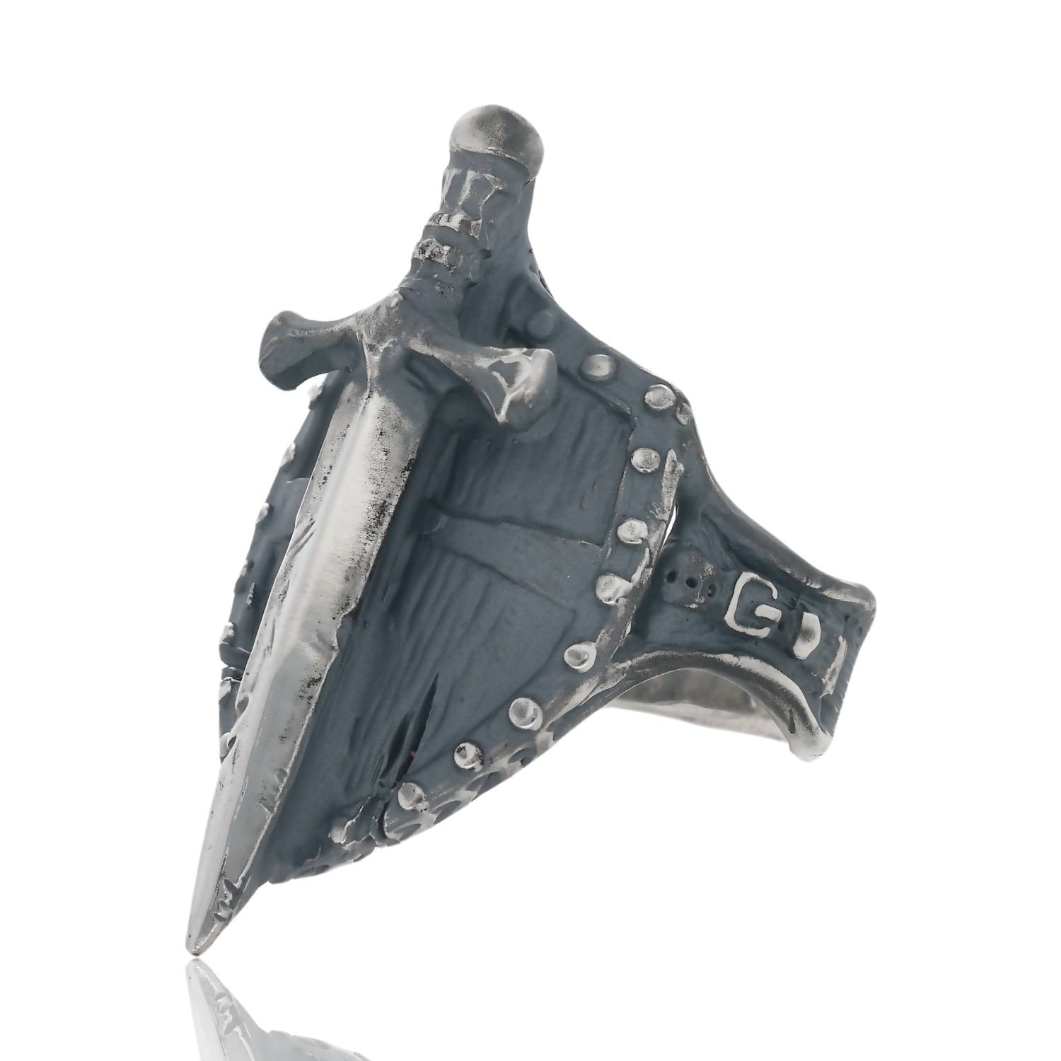 Battle Ready Shield Ring with Sword