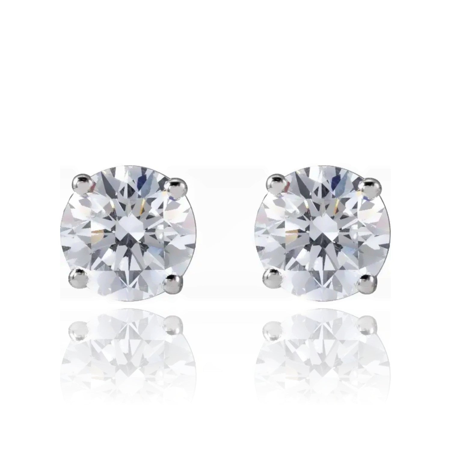 14k White Gold Lab Diamond Stud Earrings