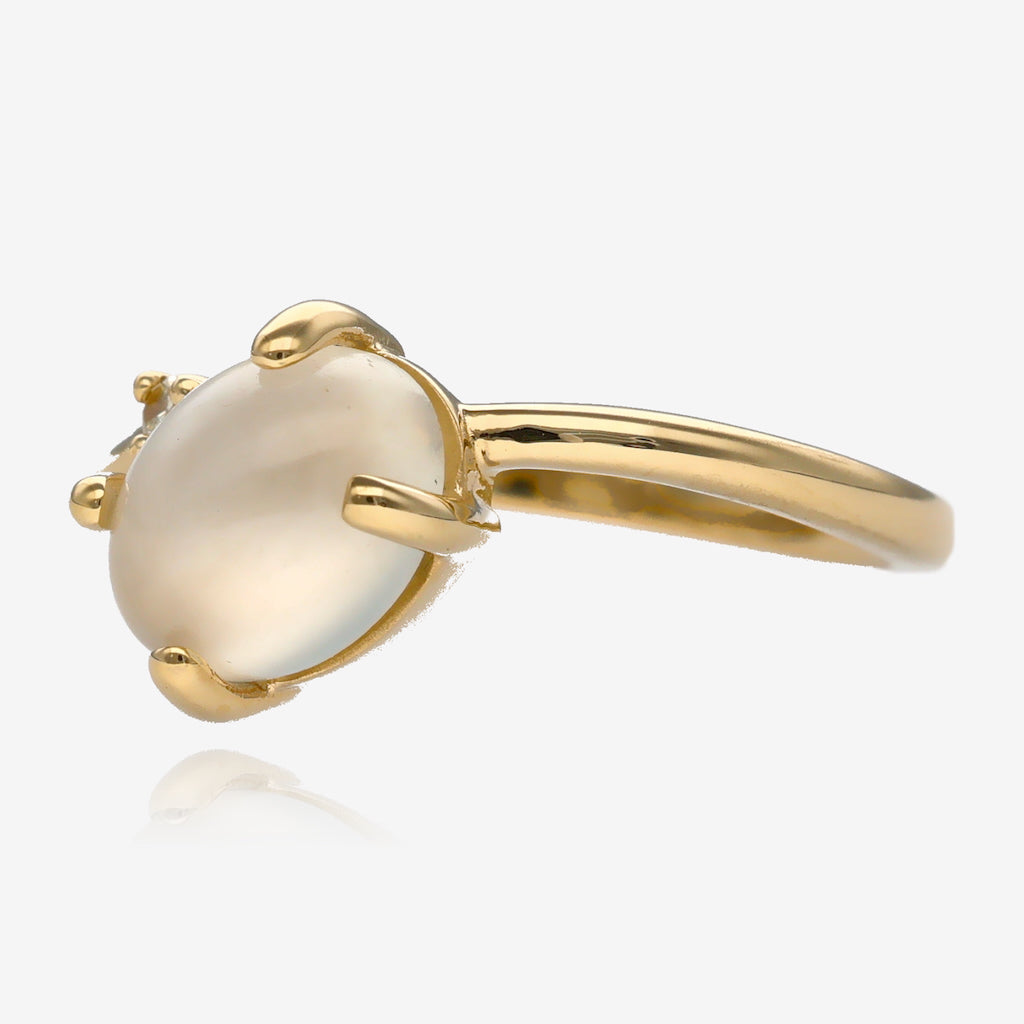 Moonstone Shimmer Yellow Gold Ring