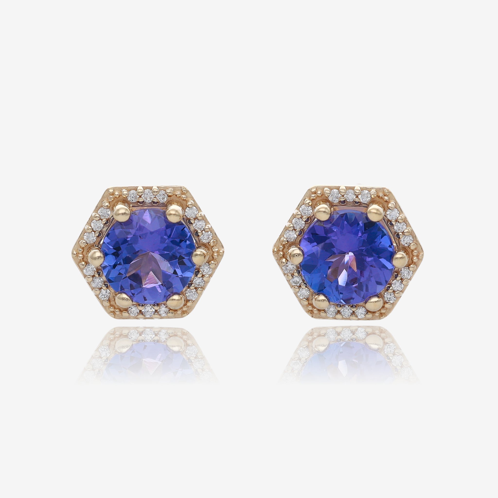Magnificent Tanzanite Earrings in Yellow Gold