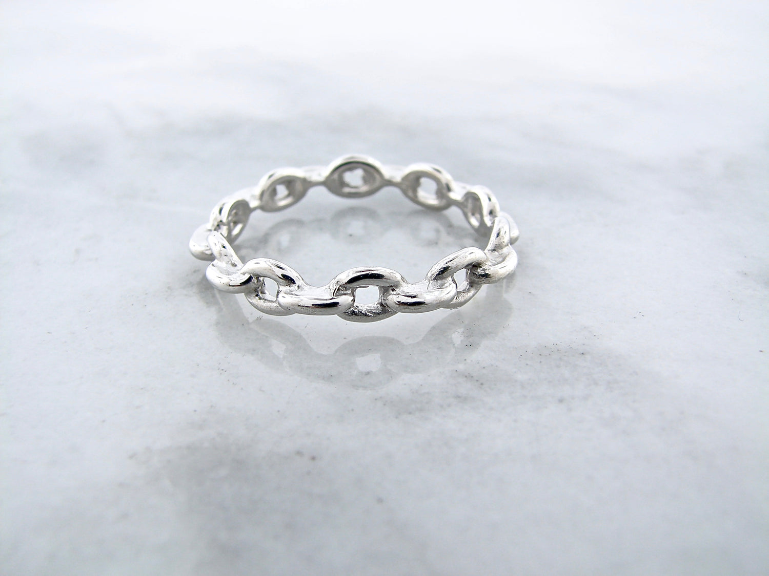 Silver Ring, Chain Link Band