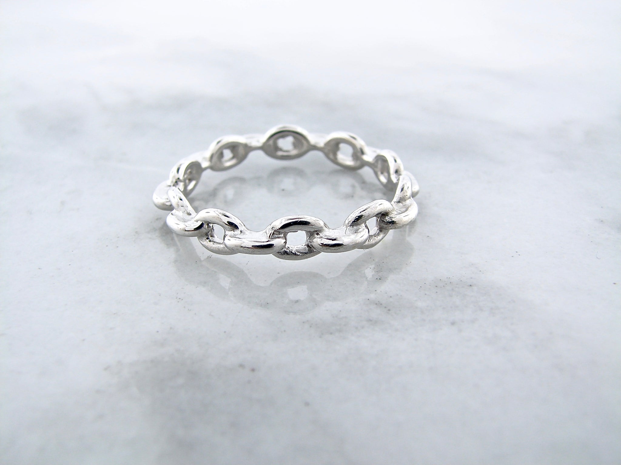 Silver Ring, Chain Link Band