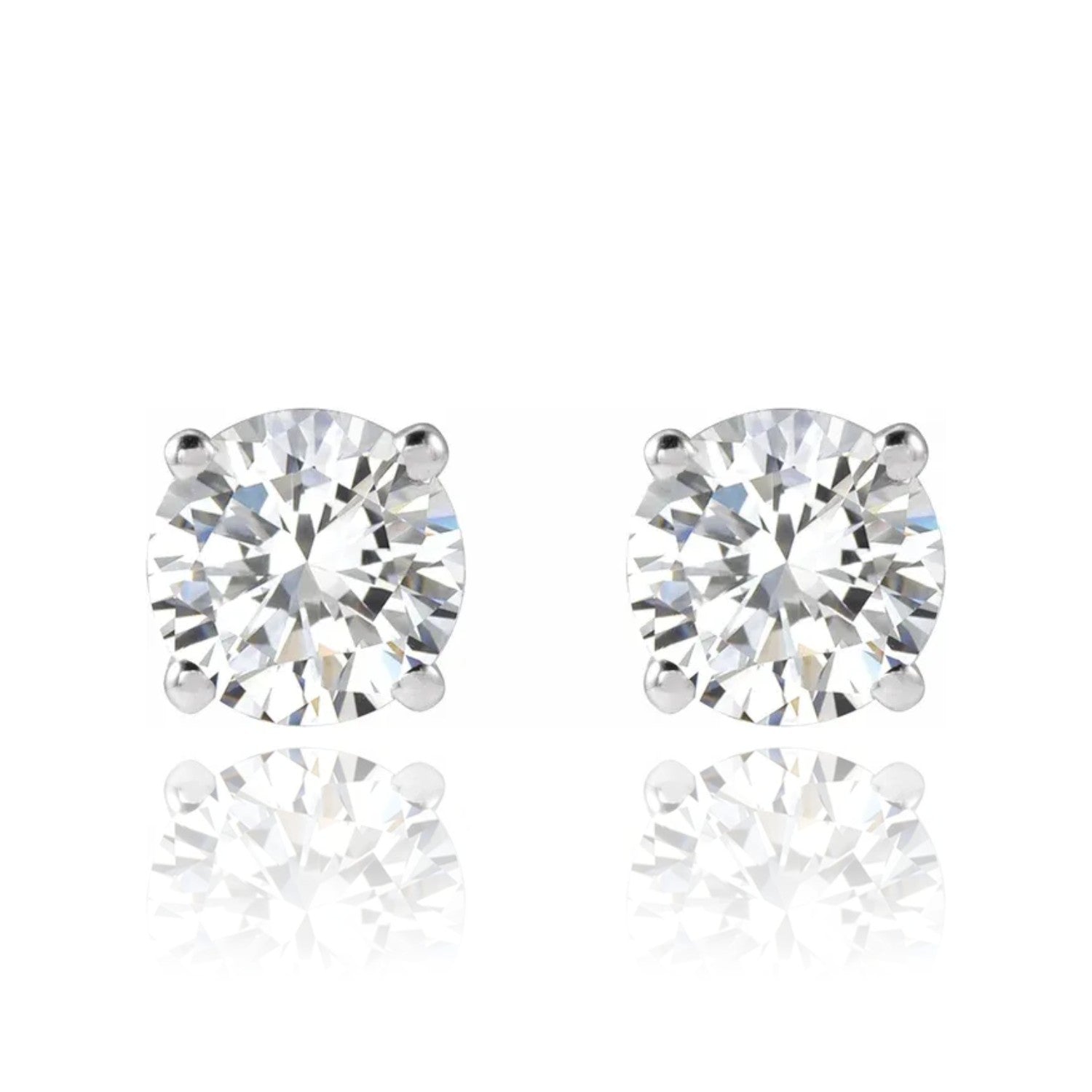 14k White Gold Lab Diamond Stud Earrings