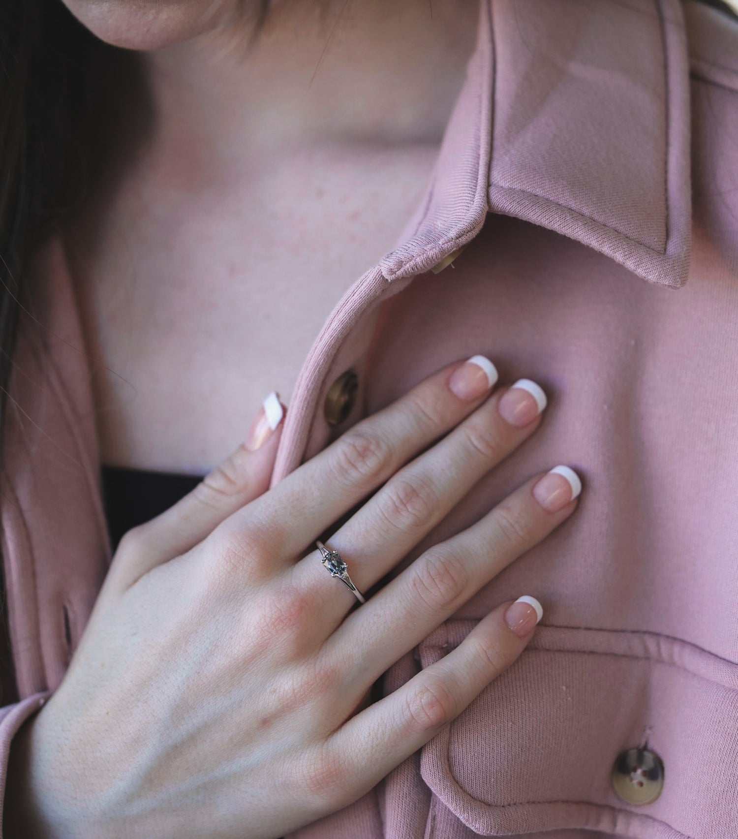 Smoke and Mirrors Lavender Gray Sapphire Ring