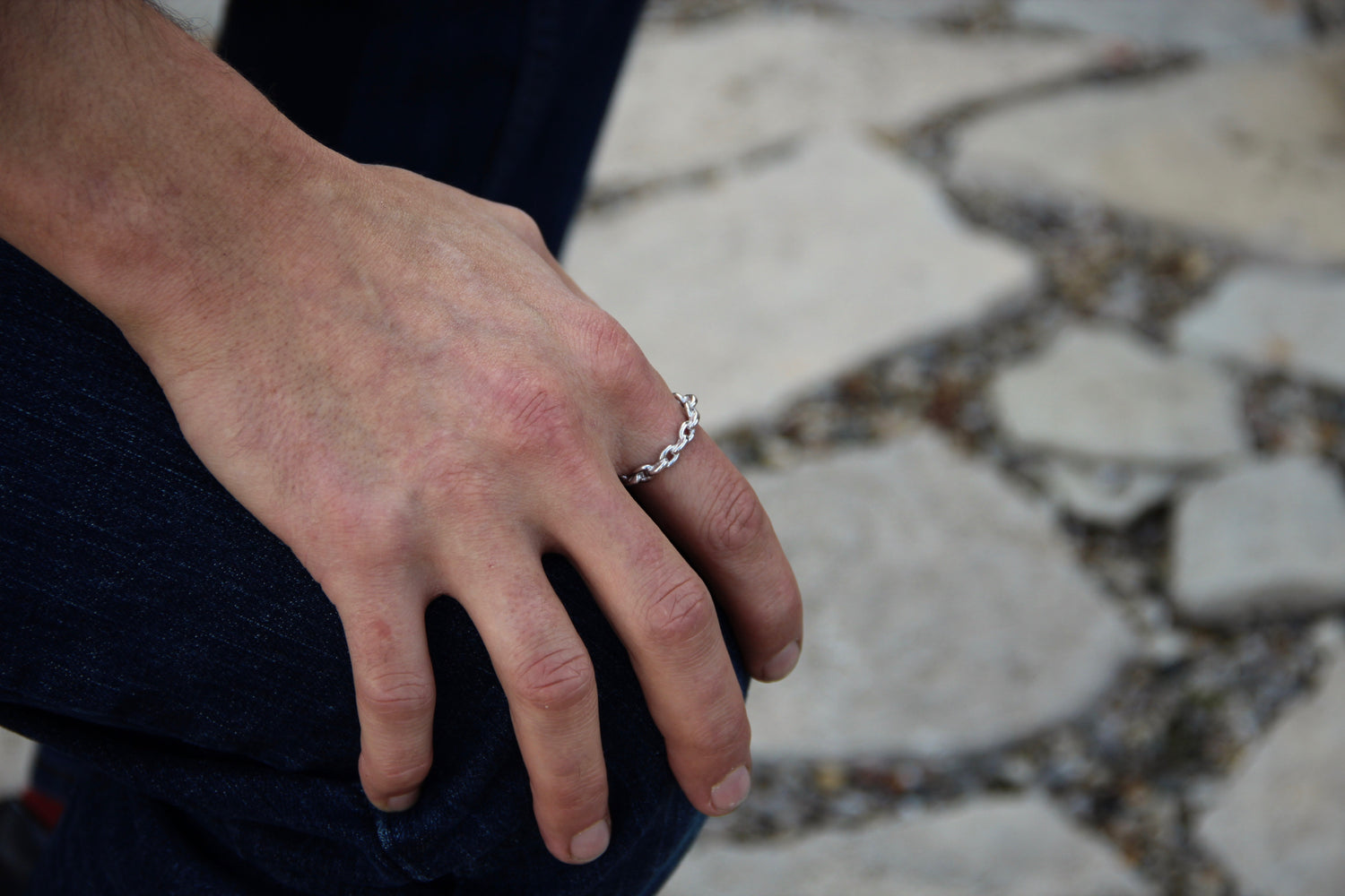 Silver Ring, Chain Link Band