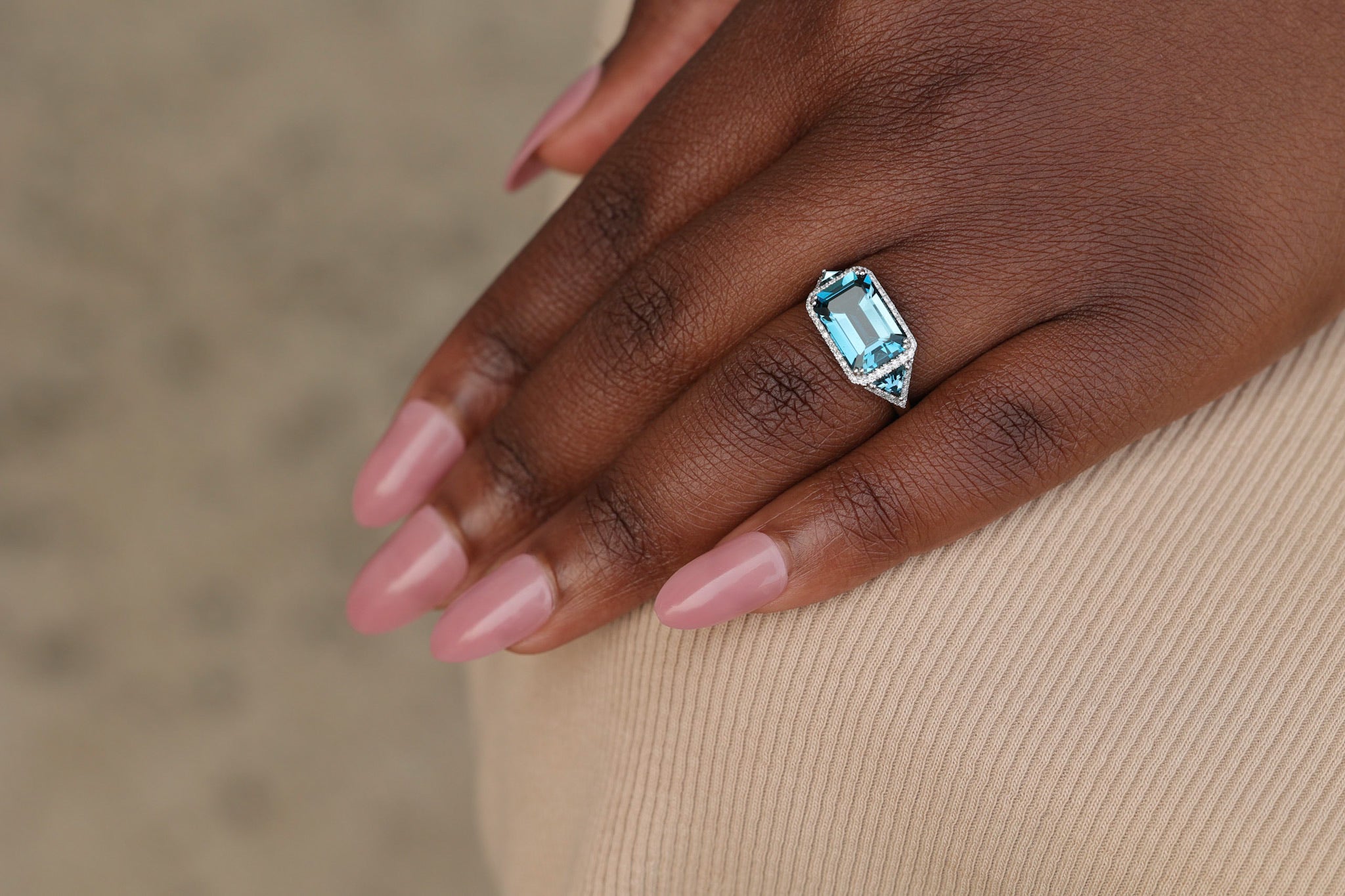 Luxe London Blue Topaz Ring