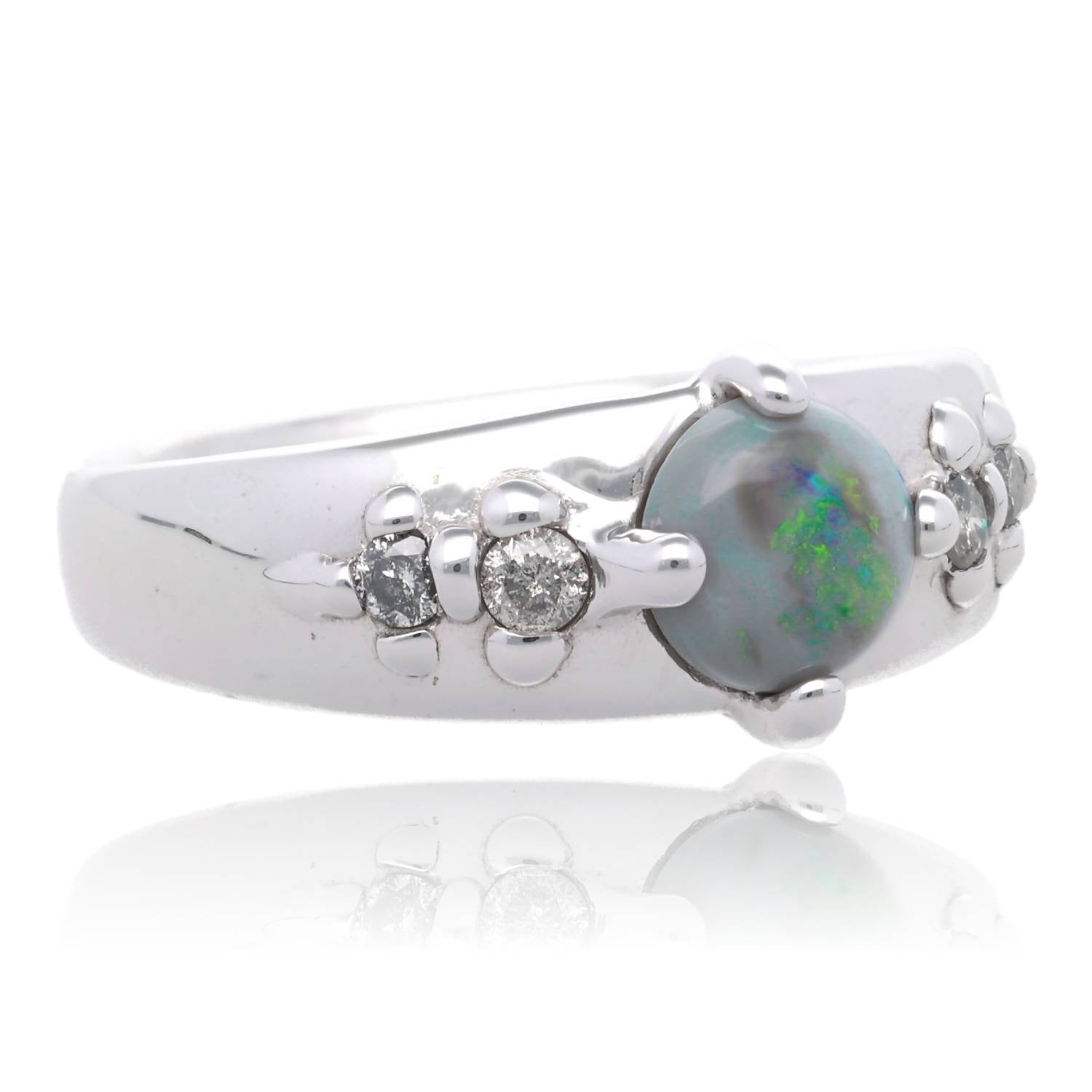 Harbor Lights Opal and Gray Diamond ring