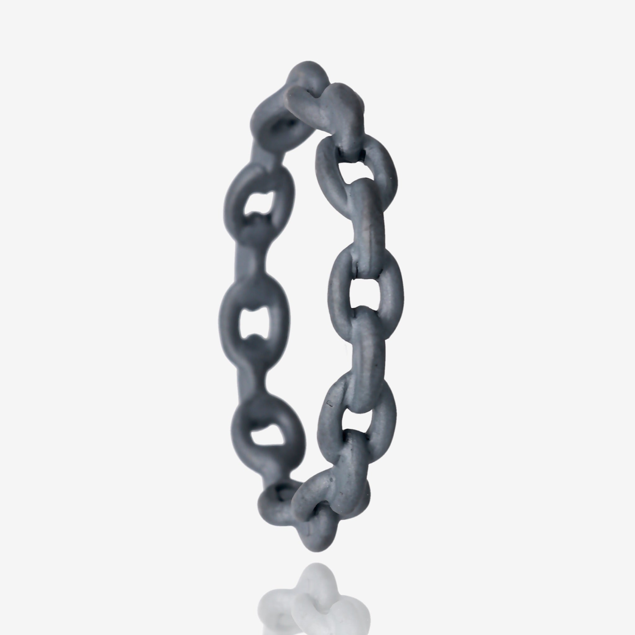 Black Silver Ring, Chain Link Band