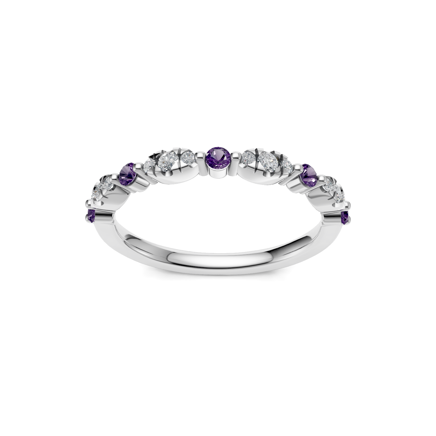 Stacking Gems White Gold Band