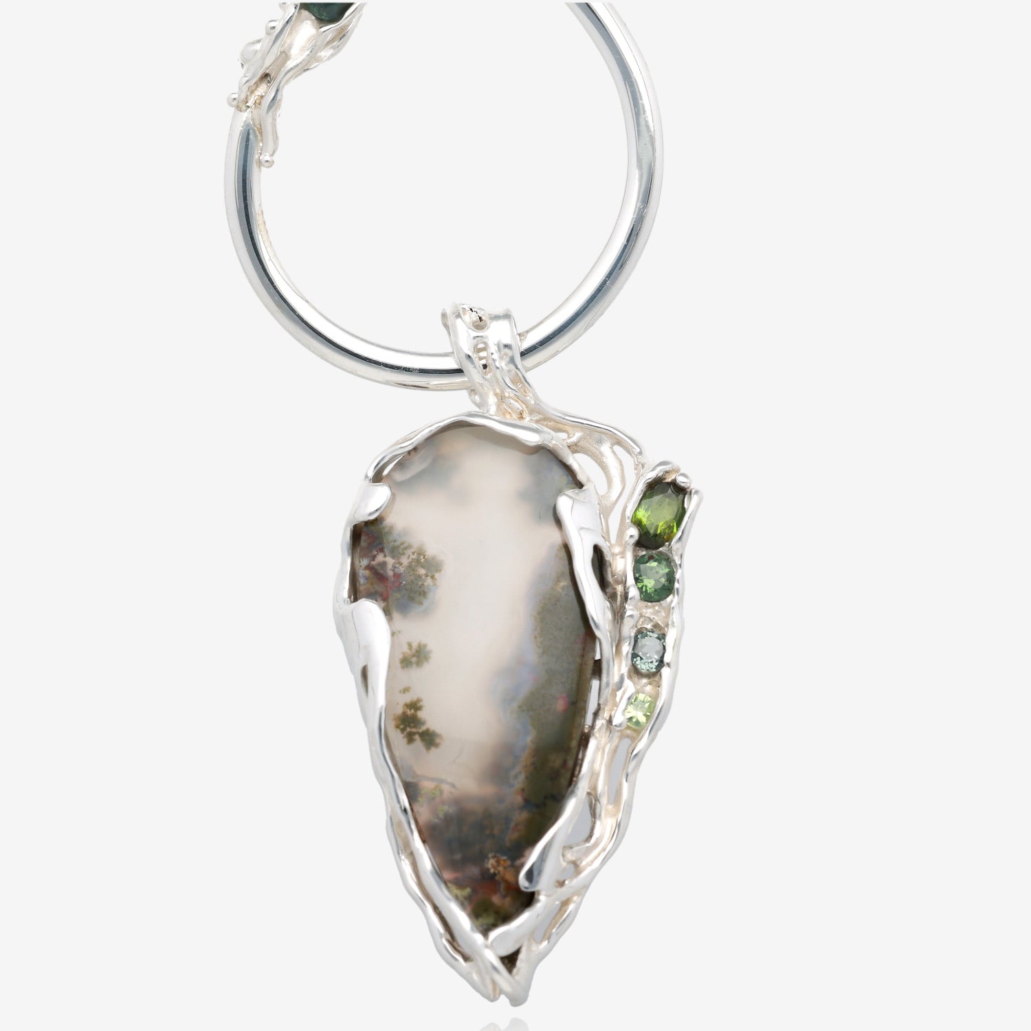 Wander Moss Agate and Tourmaline Necklace
