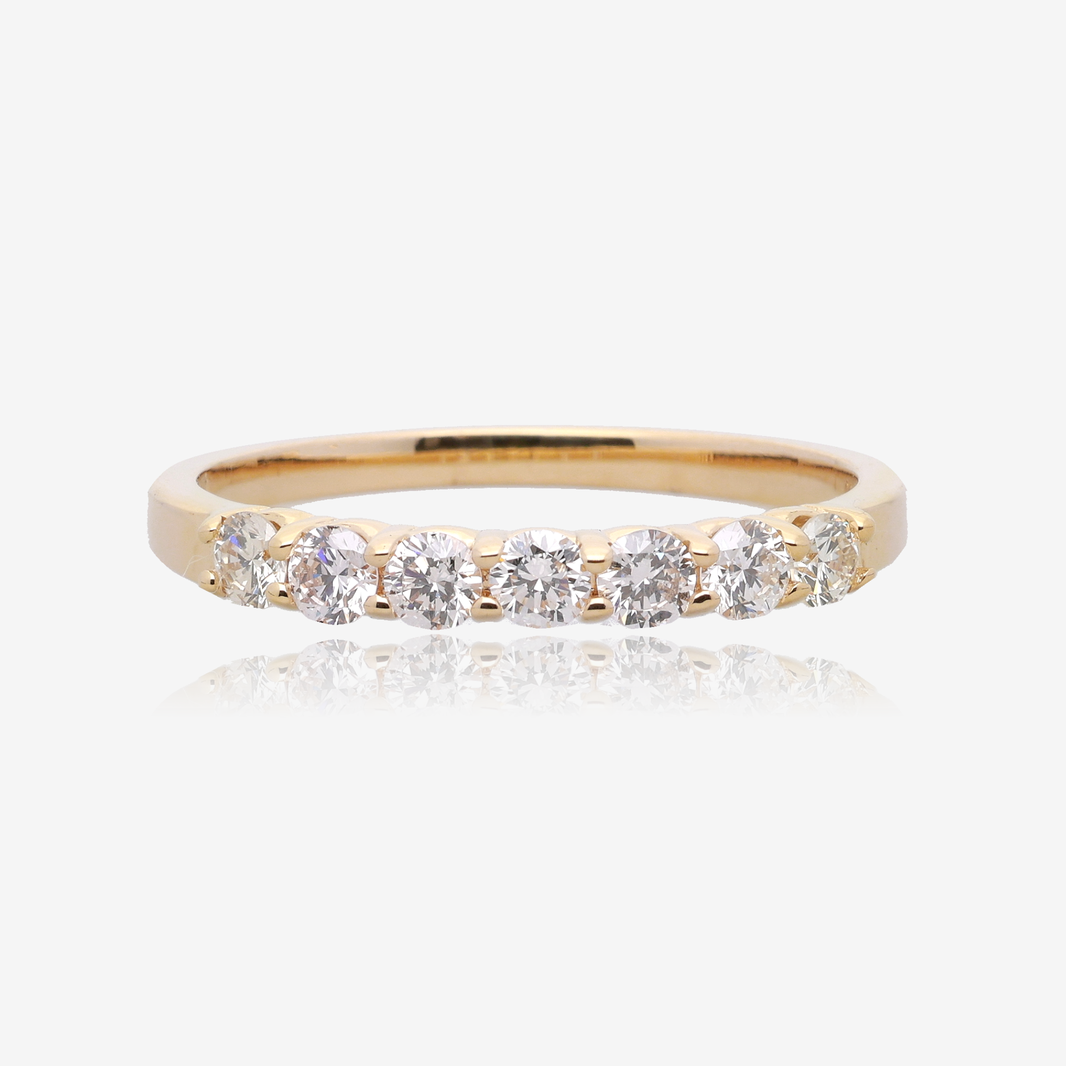 1/2ct Seven Stone Natural Diamond Band in 14K Yellow Gold