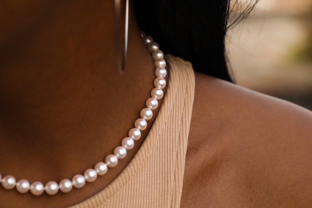 Creamy Rosé Akoya 7mm Pearl Strand