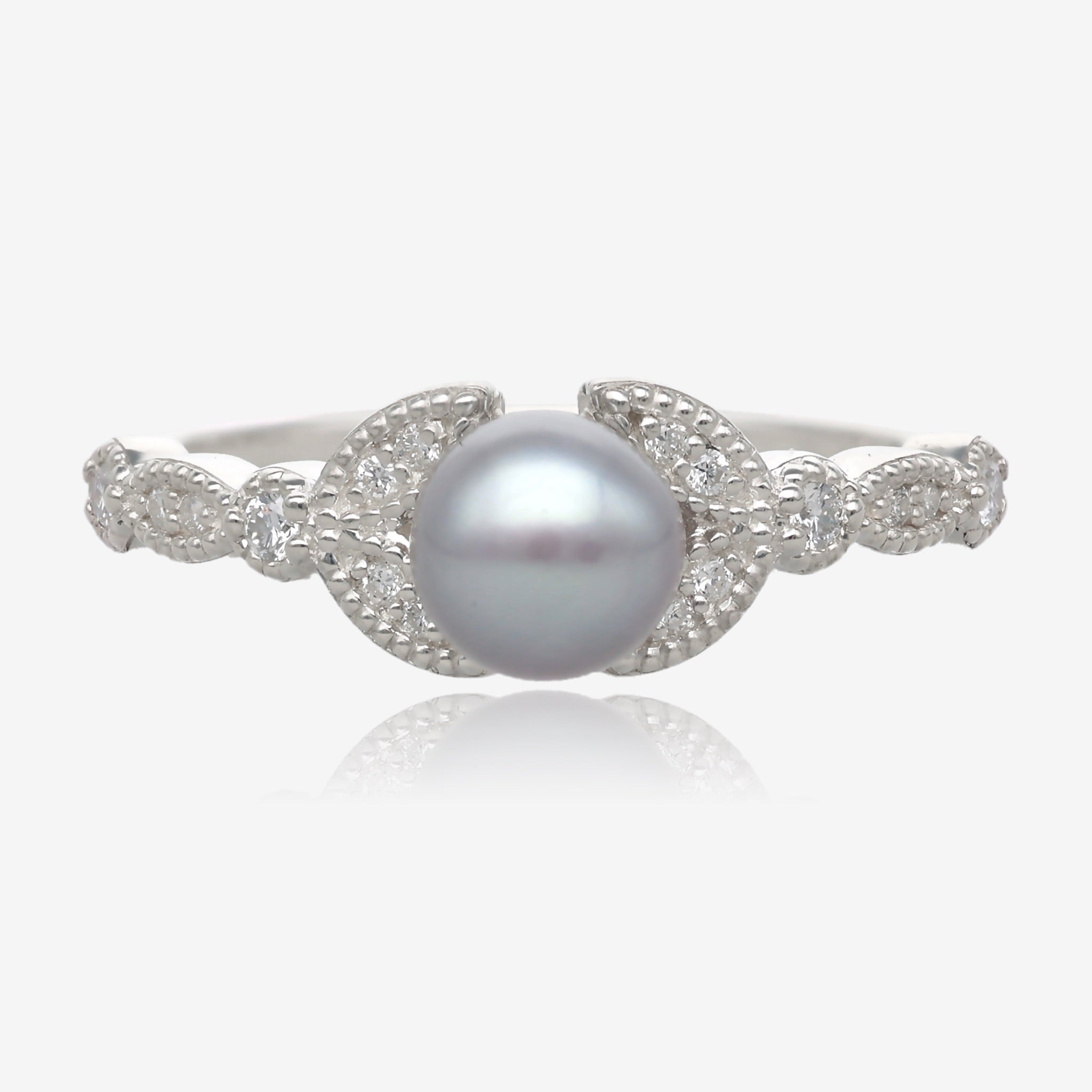 All About the Elegance Pearl Diamond Ring