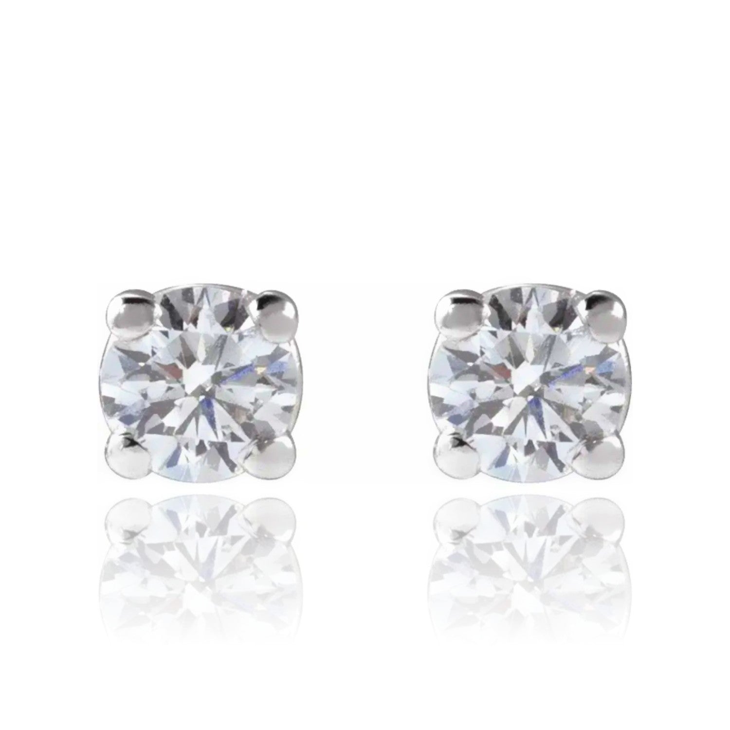 14k White Gold Lab Diamond Stud Earrings