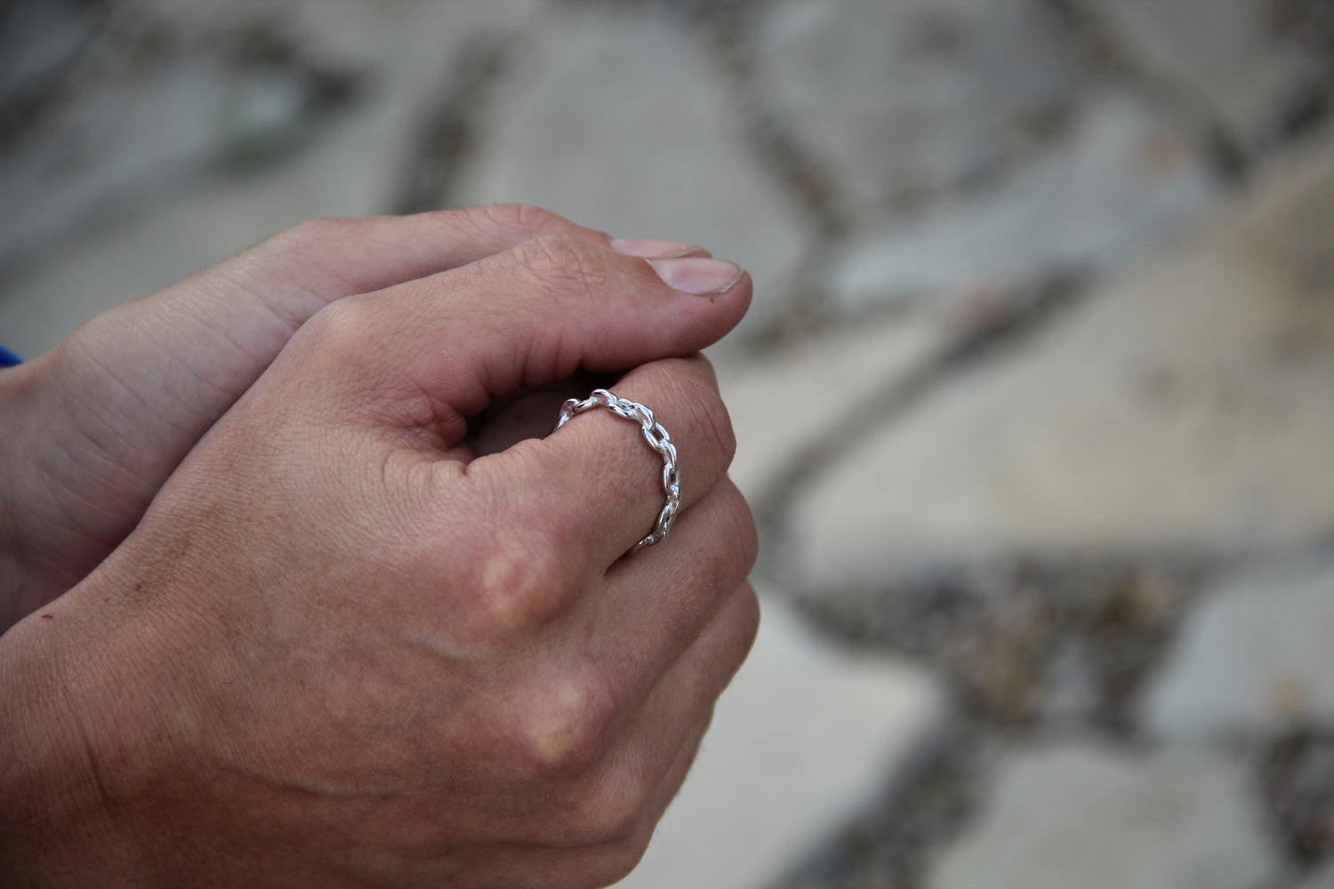 Silver Ring, Chain Link Band