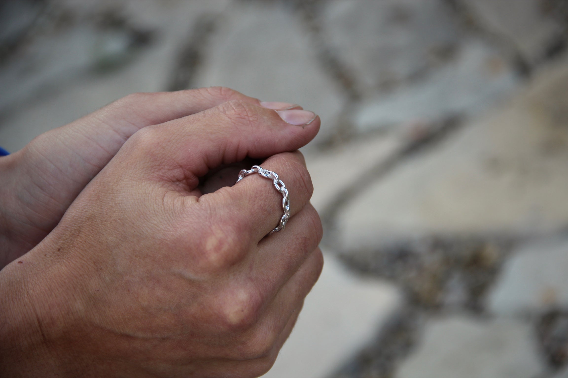 Silver Ring, Chain Link Band