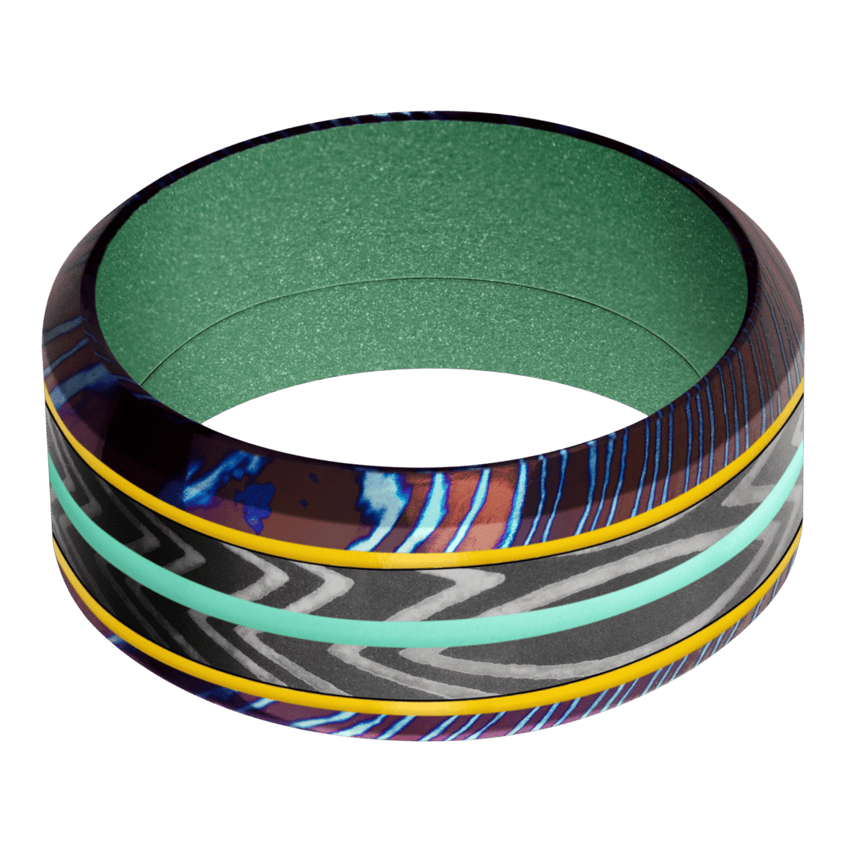 Titanium Damascus + Polish , Polish Finish + Squatch