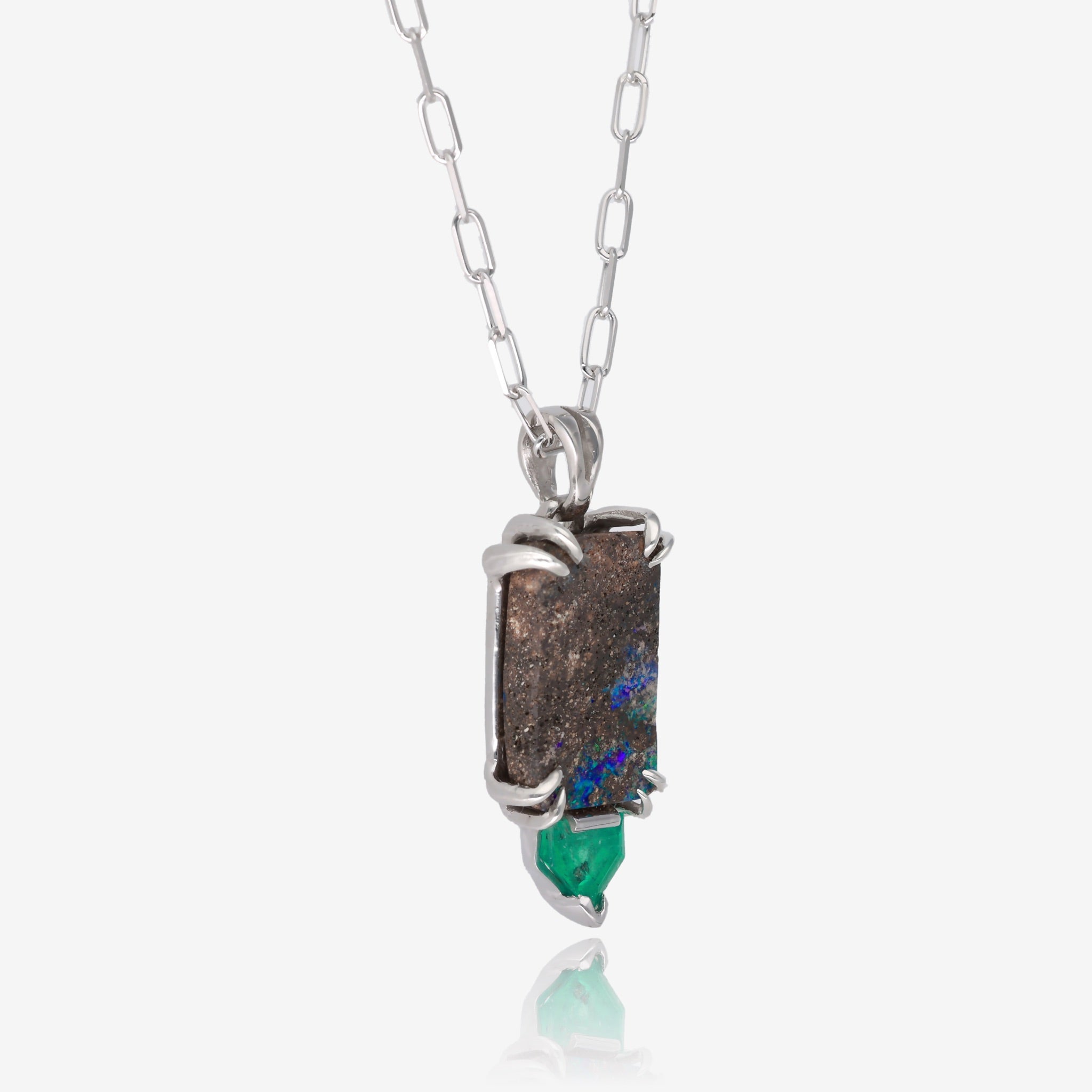Deep in the Woods Opal Emerald Necklace