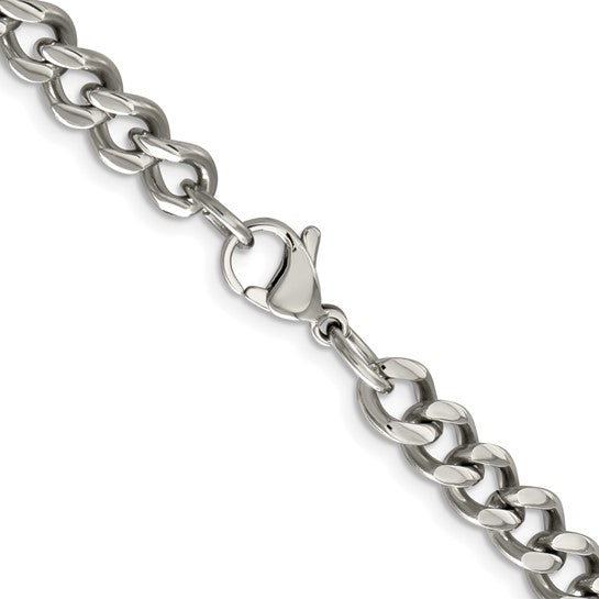 22" Stainless Steel Polished 6.75mm Curb Chain