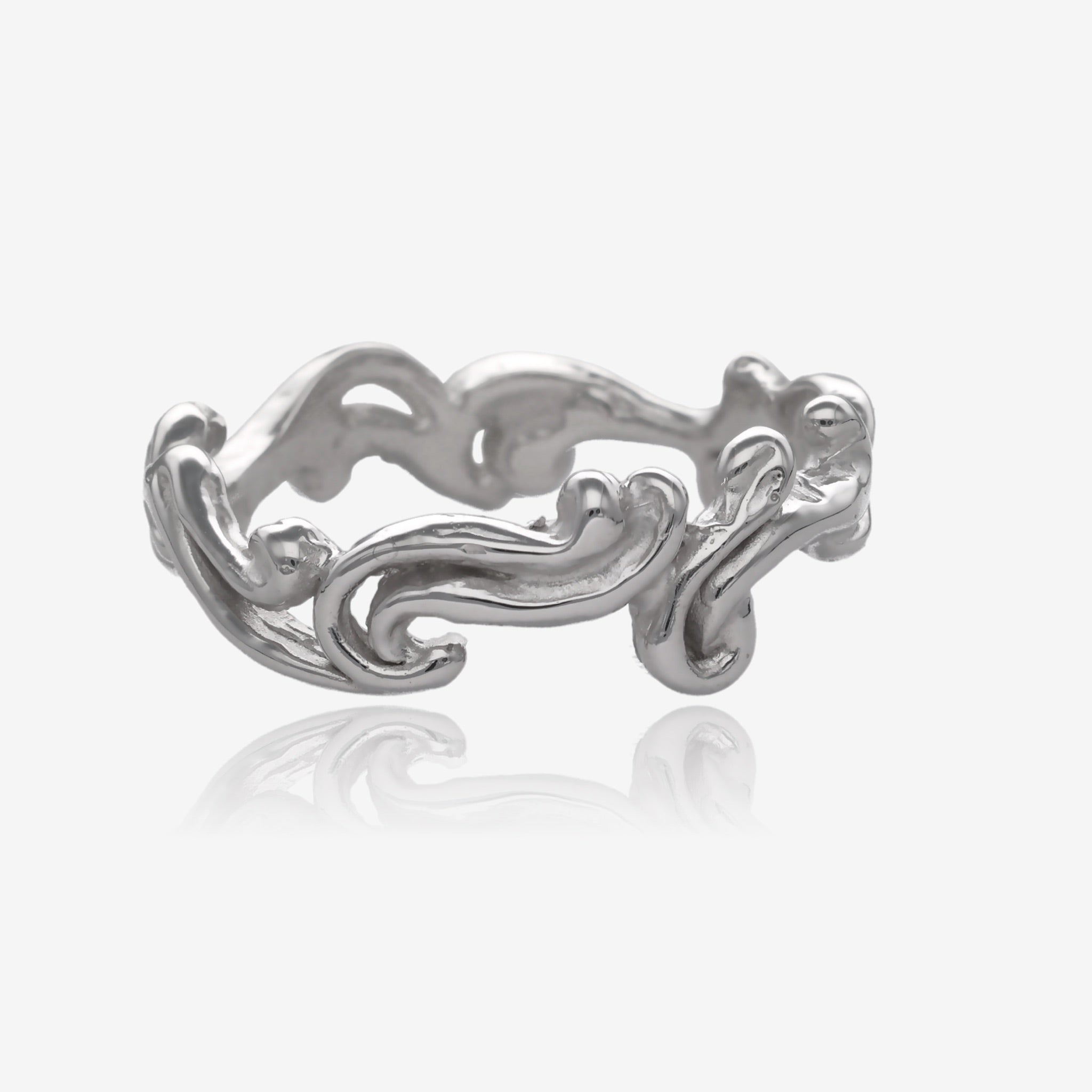 Cirrus Cloud Band in White Gold