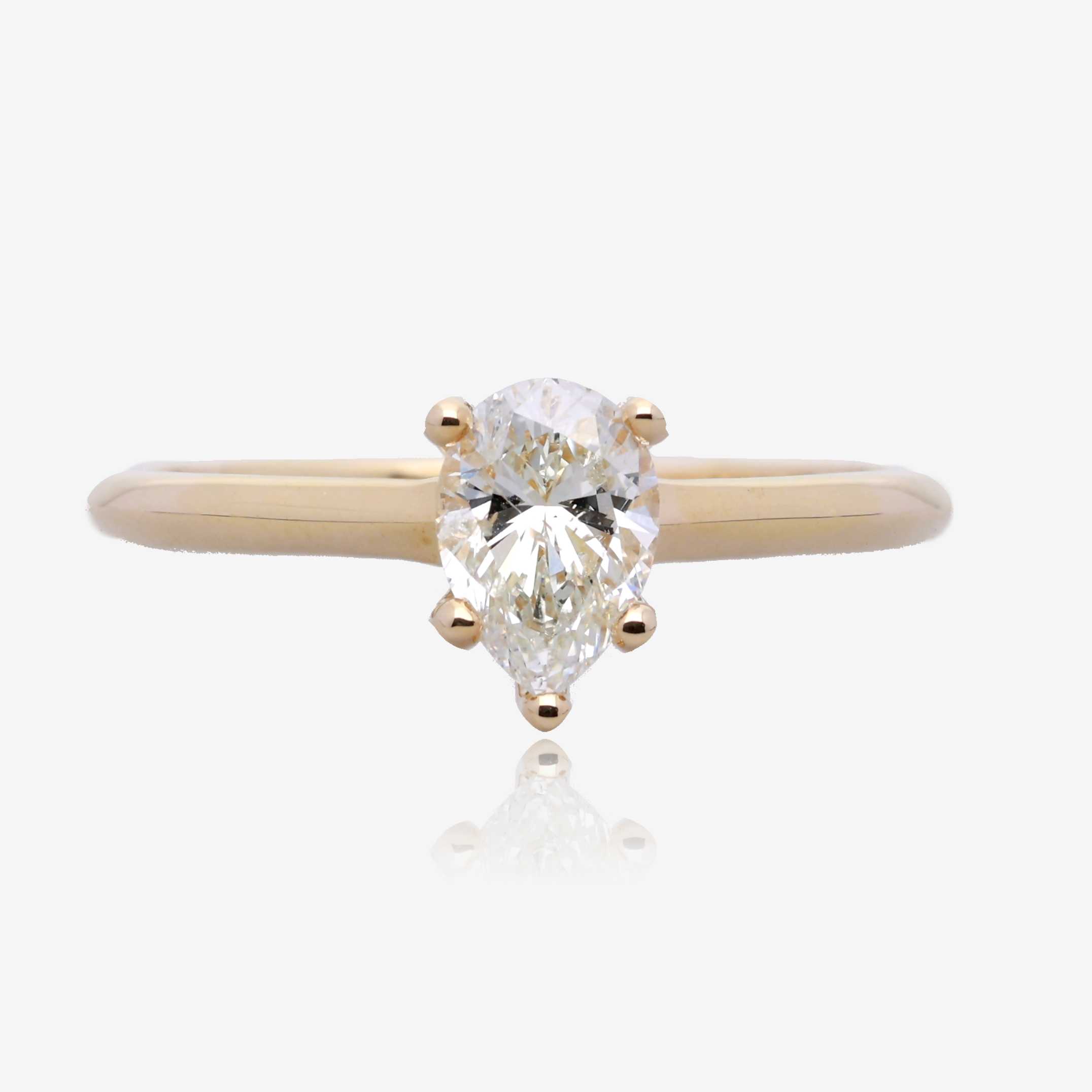 .72ct Natural Pear Diamond Solitaire in 14K Yellow Gold