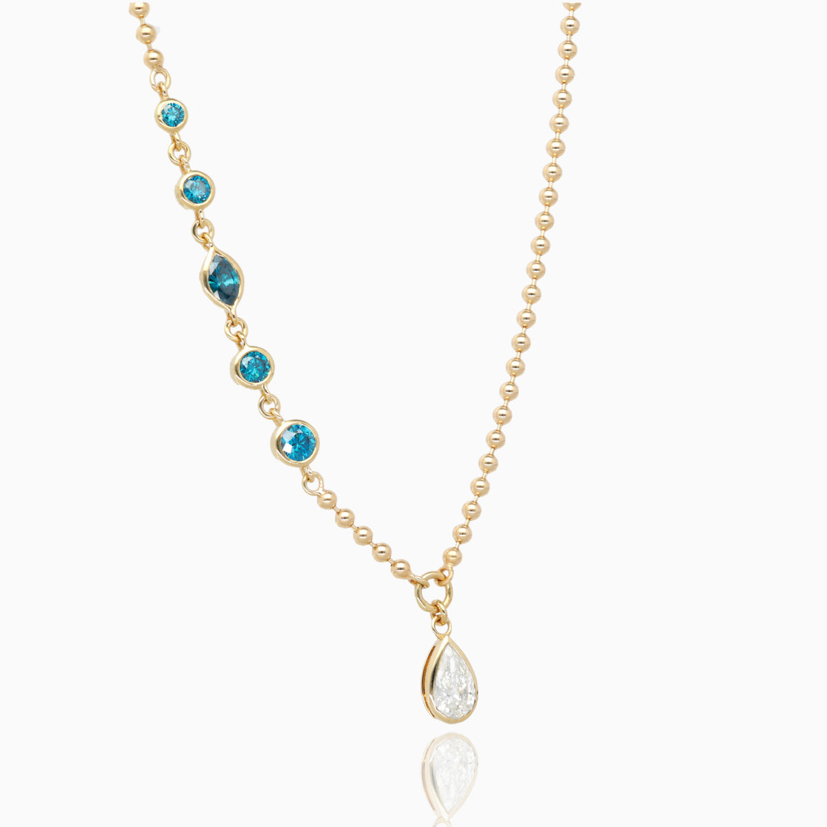 Blue Orbit Diamond Necklace