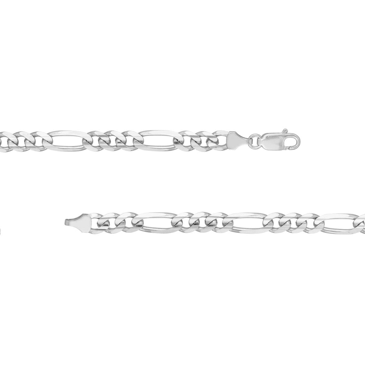 24" 6.75mm Rhodium Plated Sterling Silver Men&