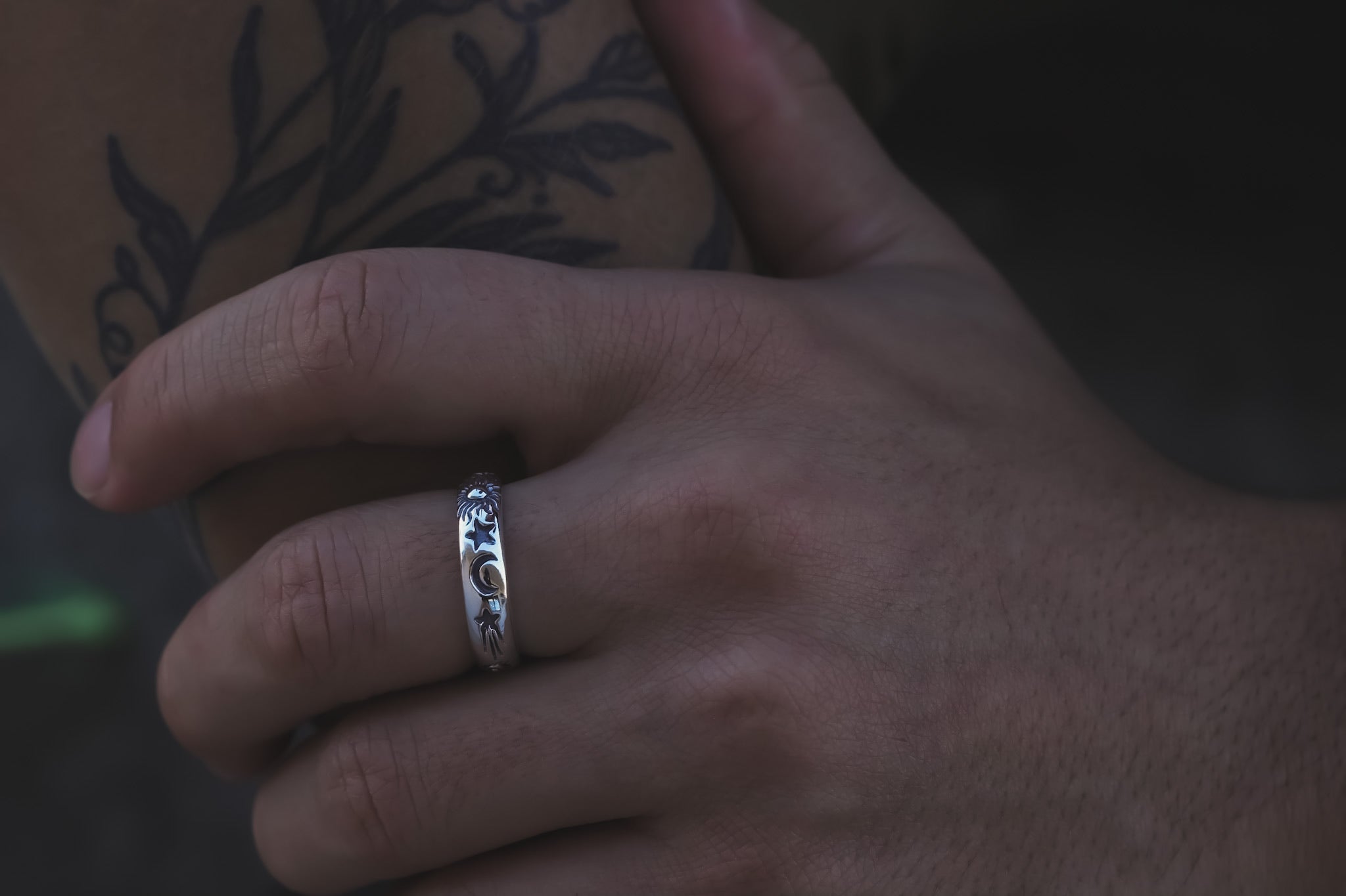 Silver Solar System Celestial Band, Wide