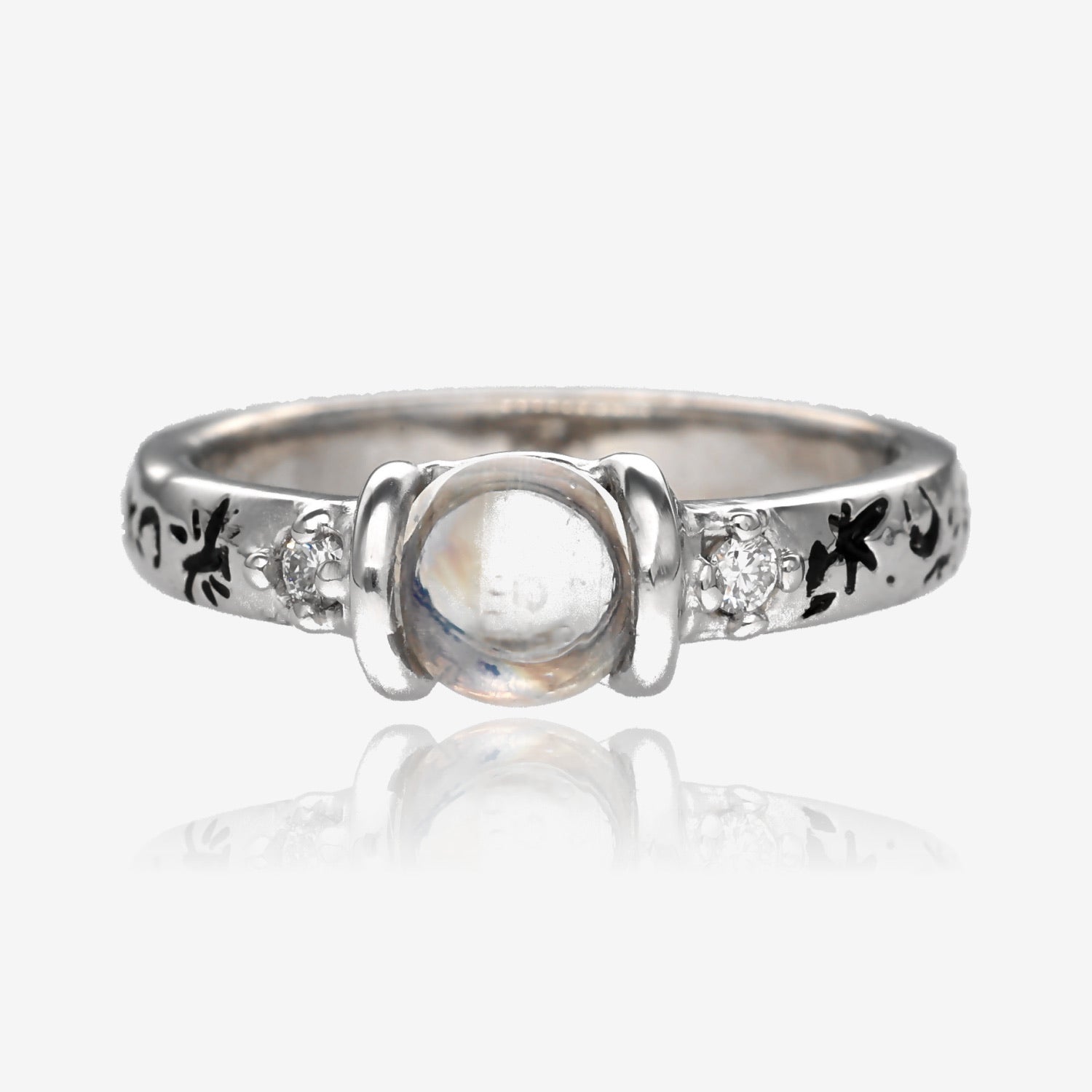 Solar System Blue Moonstone Diamond Band