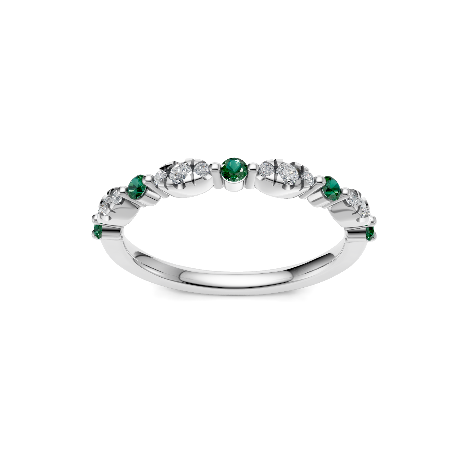 Stacking Gems White Gold Band