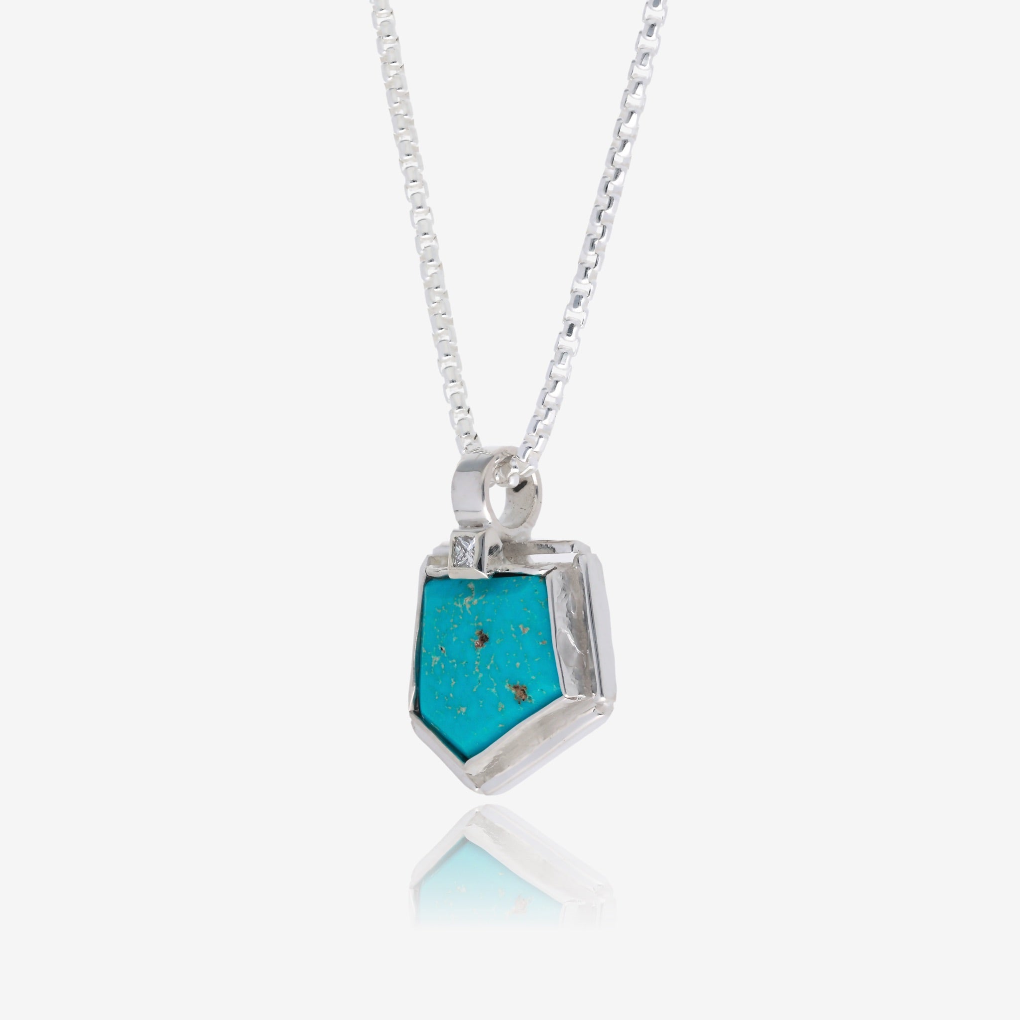 Impact Geometric Turquoise and Diamond Pendant