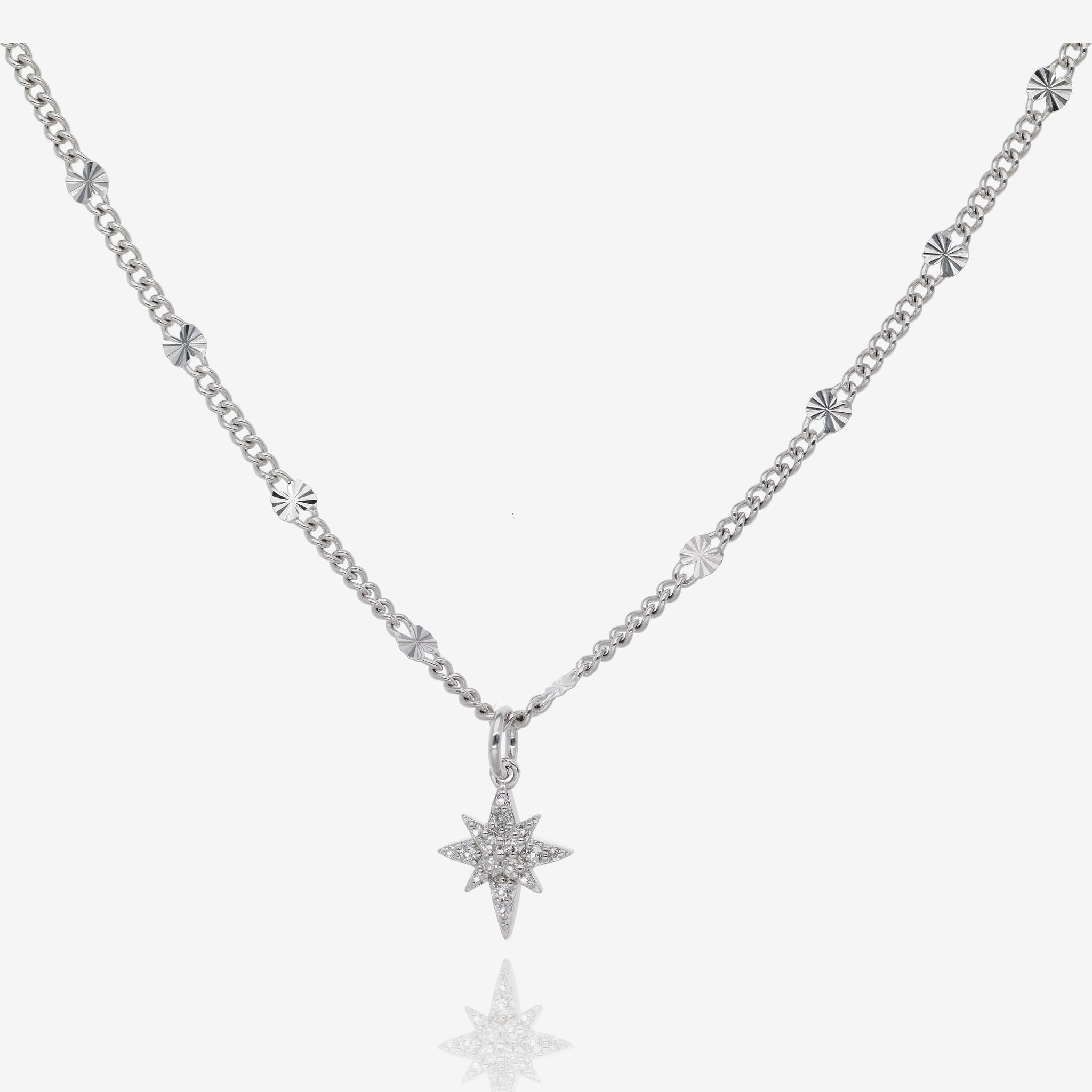 Sparkling Topaz Starburst Silver Necklace