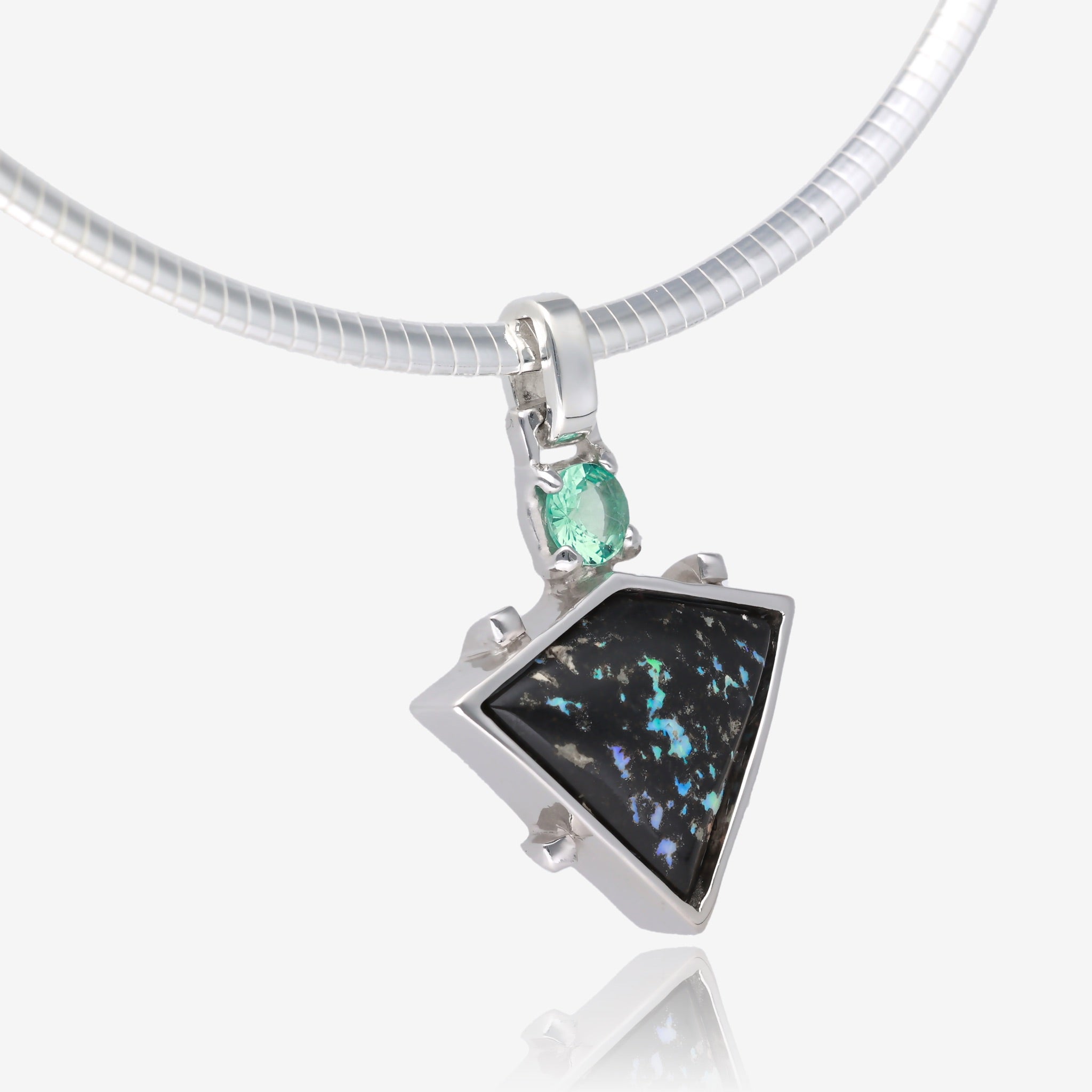 Huntress Leopard Opal and Beryl Pendant
