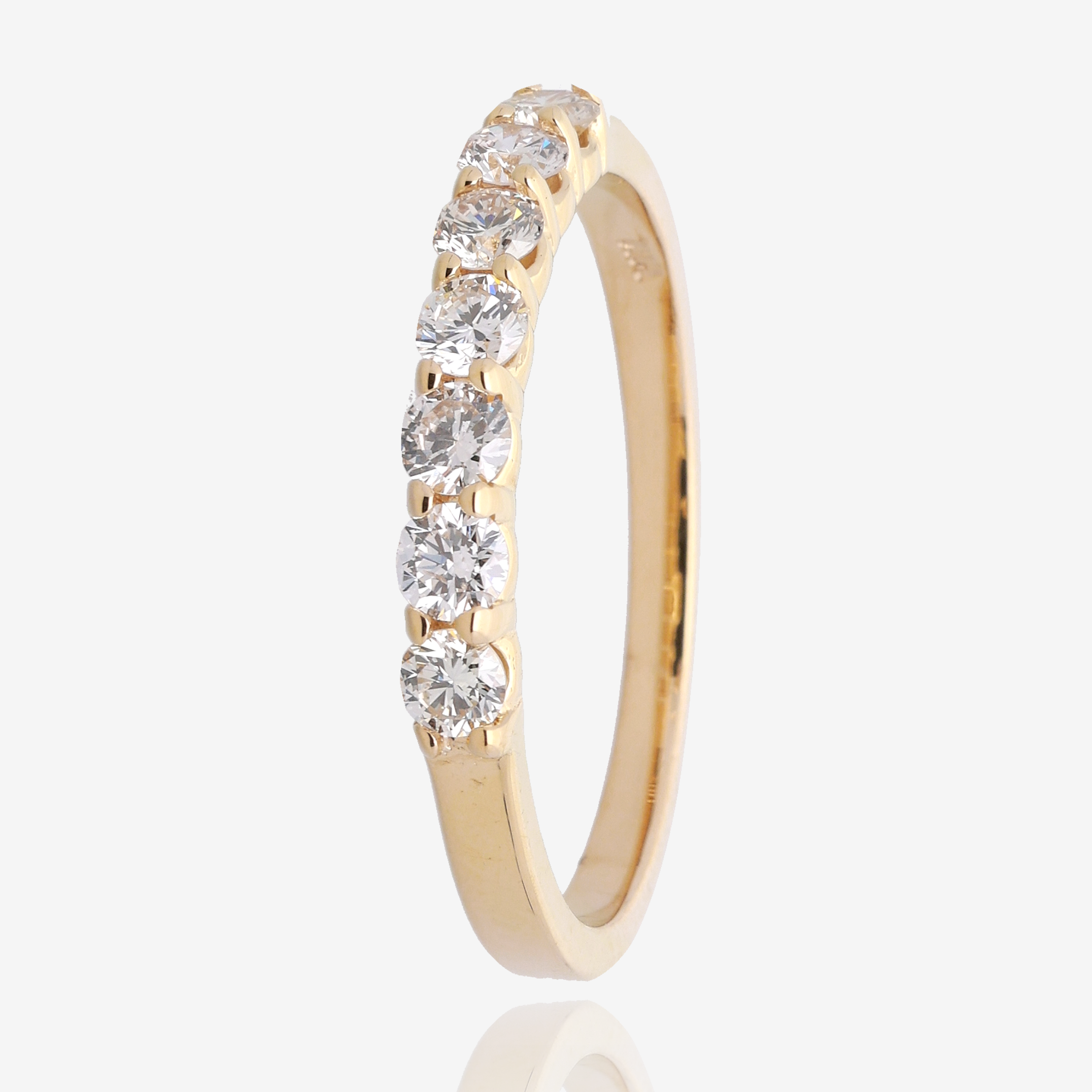 1/2ct Seven Stone Natural Diamond Band in 14K Yellow Gold