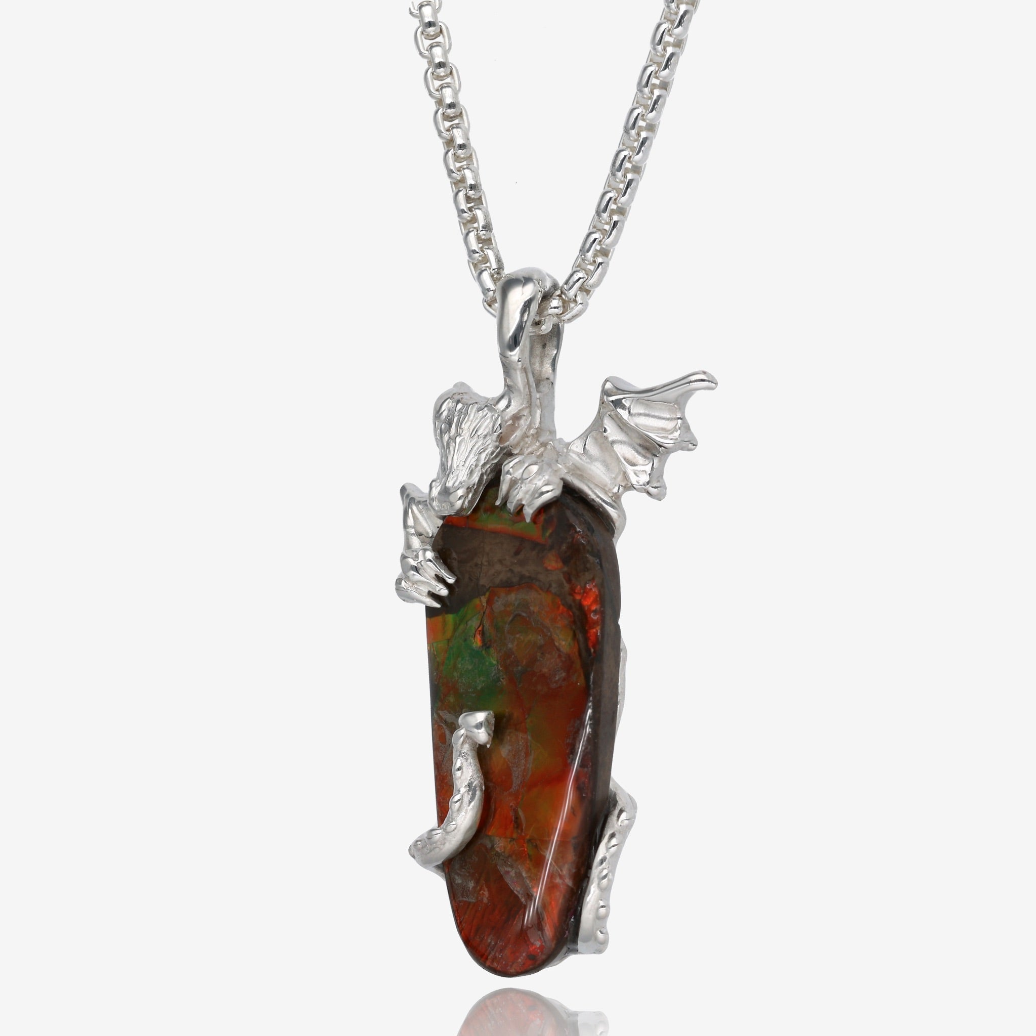 Ancient Treasure Ammolite Dragon Amulet