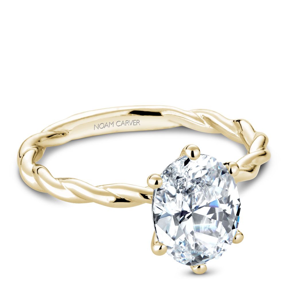 NC Twist Yellow Gold Oval Semi-Mount Bridal