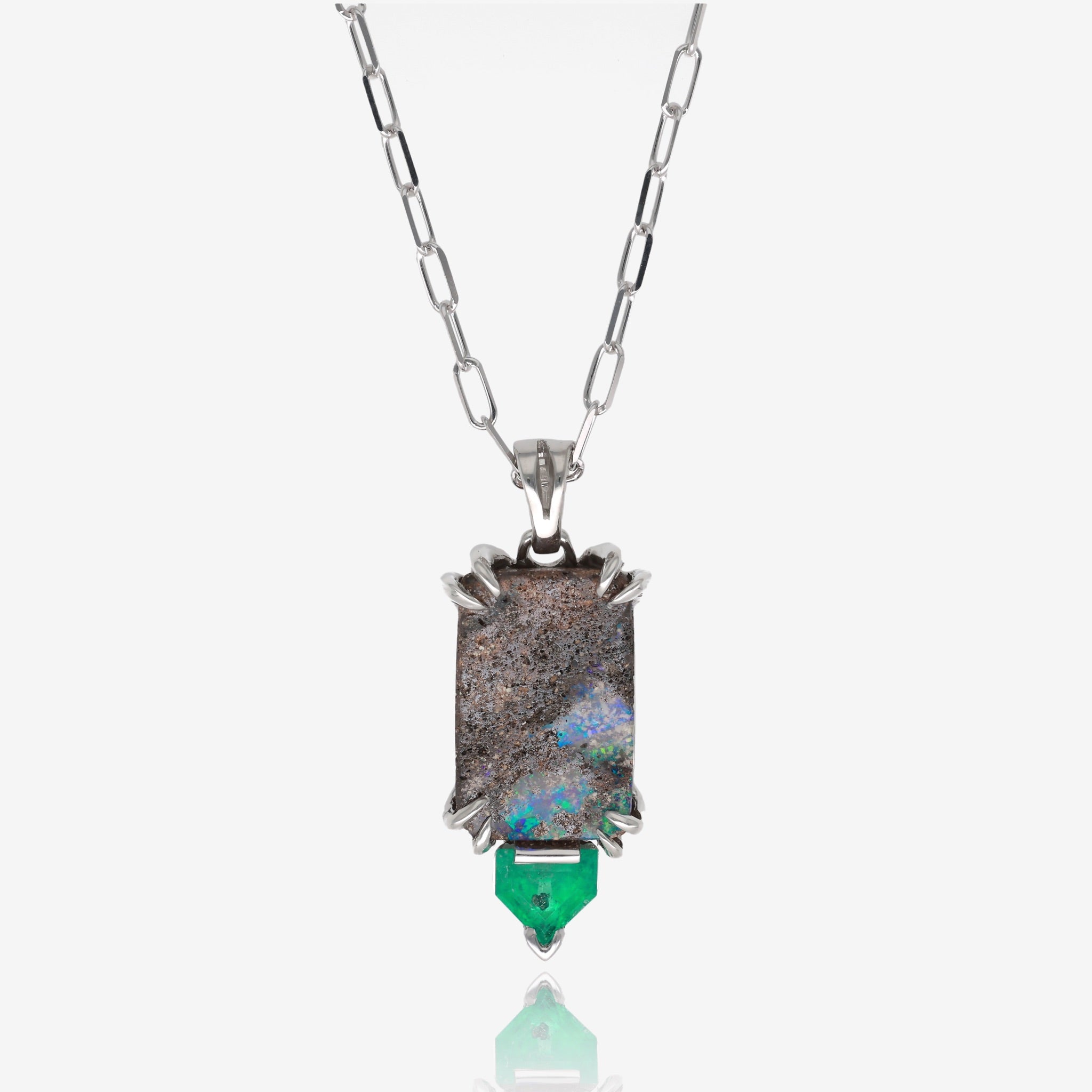 Deep in the Woods Opal Emerald Necklace