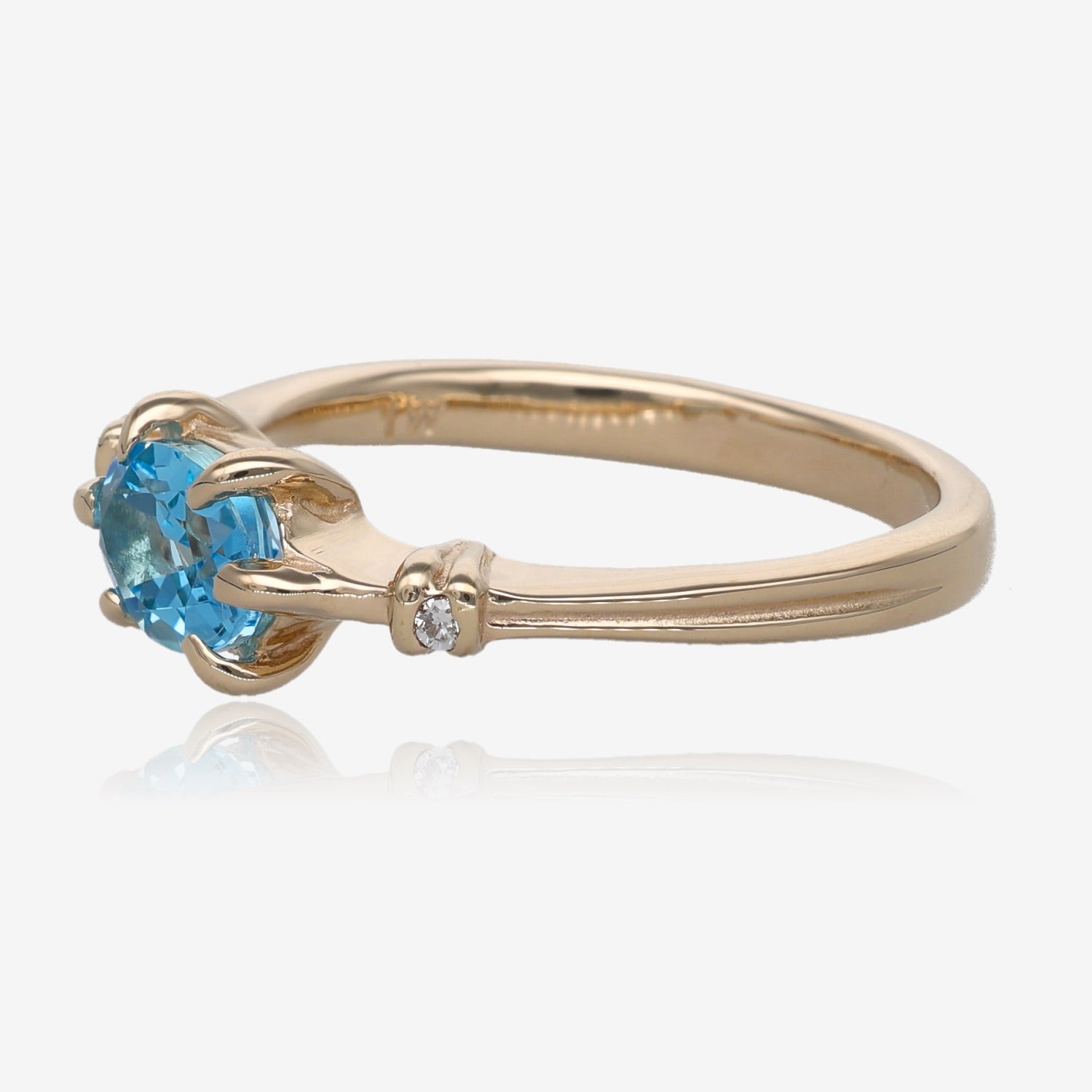 Gatsby Blue Topaz Ring in Yellow Gold