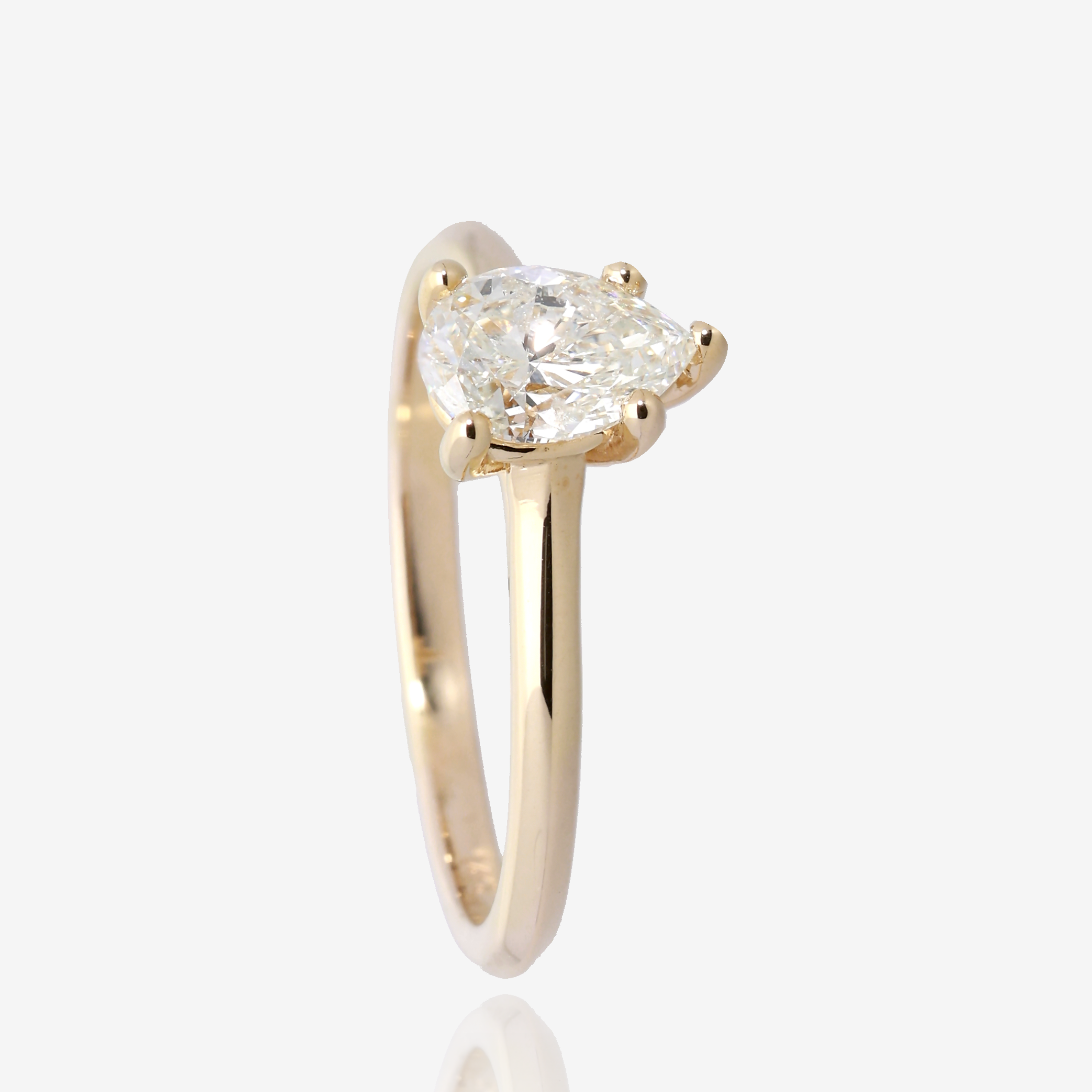 .72ct Natural Pear Diamond Solitaire in 14K Yellow Gold