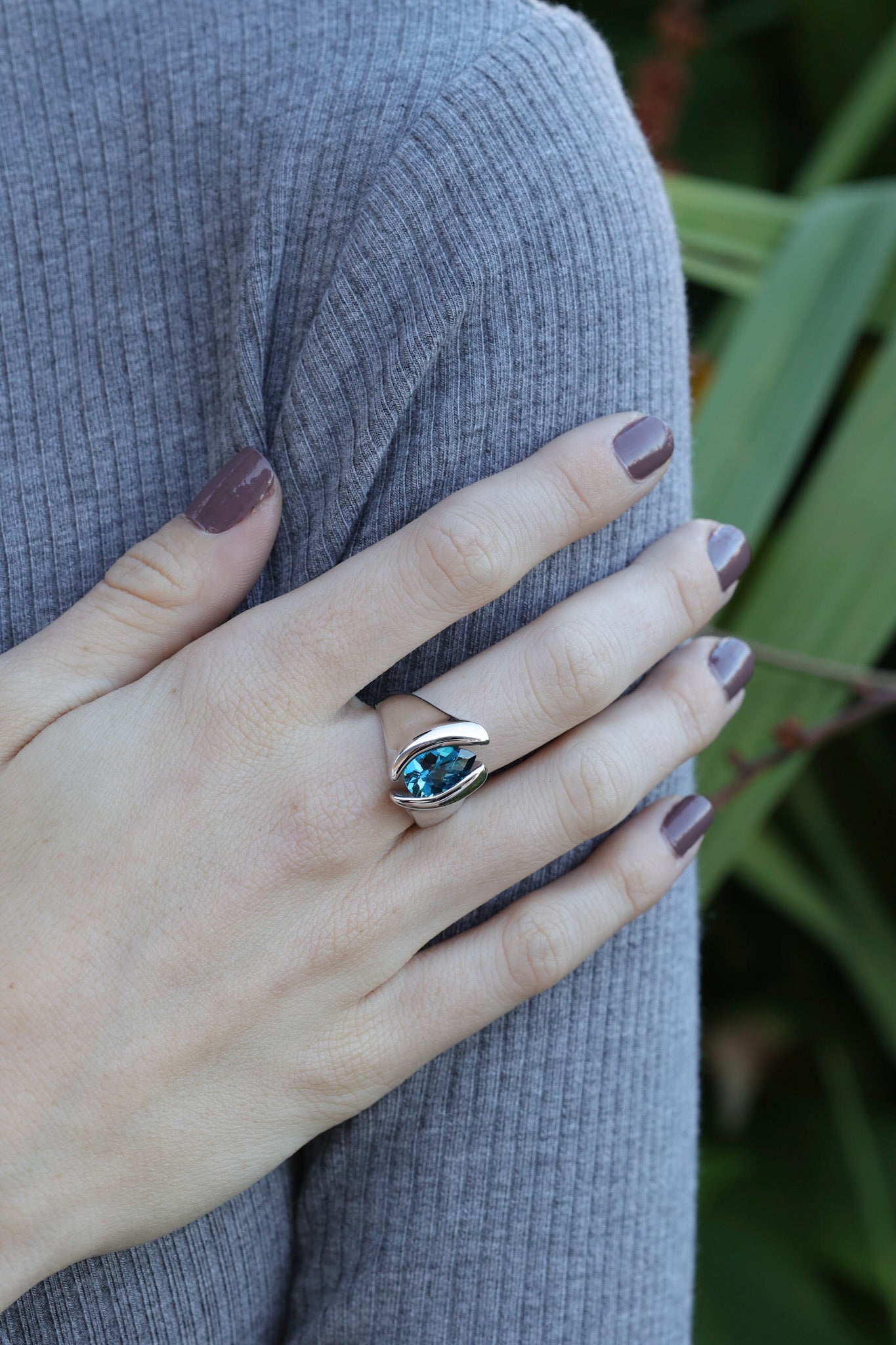 3.4ct Pear Shp London Blue Topaz Silver Ring, Quotations