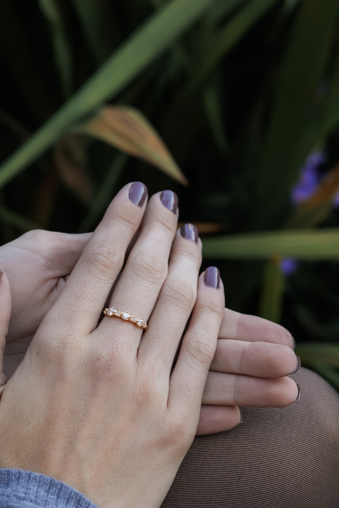 Shimmering Treasure Band Lab Diamond and Yellow Gold