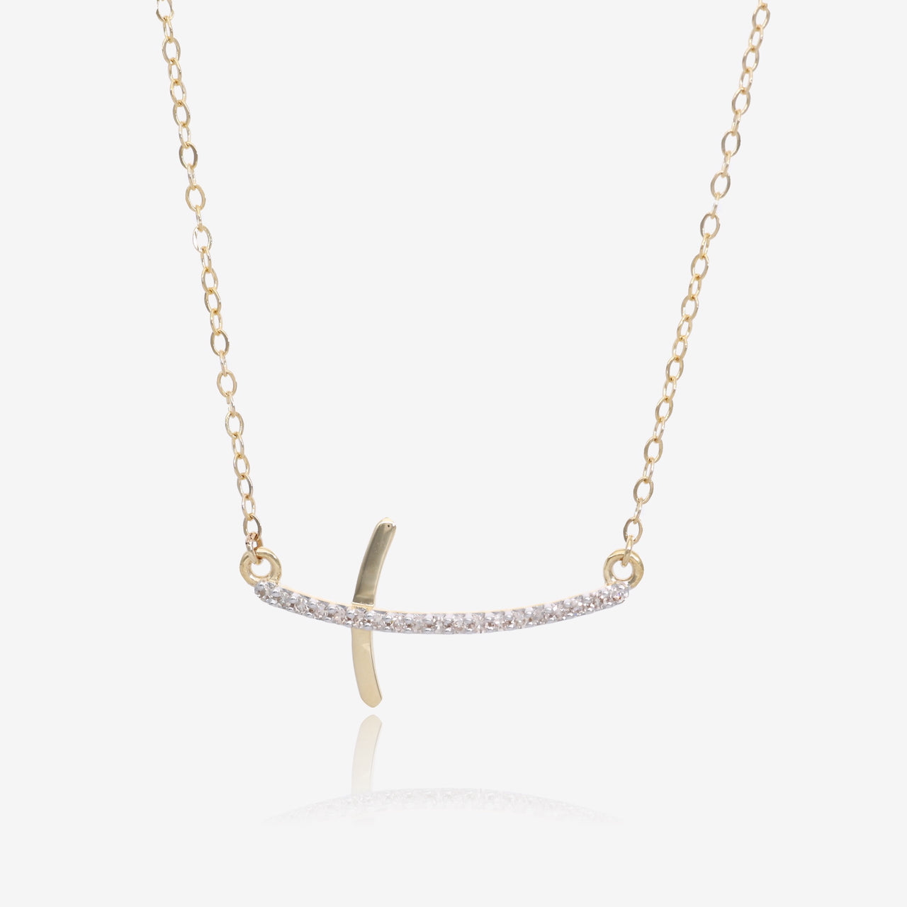 Diamond Take Up Your Cross Gold Necklace