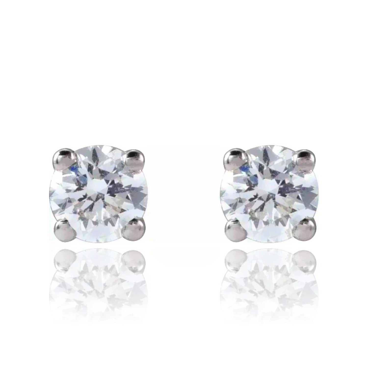 14k White Gold Lab Diamond Stud Earrings